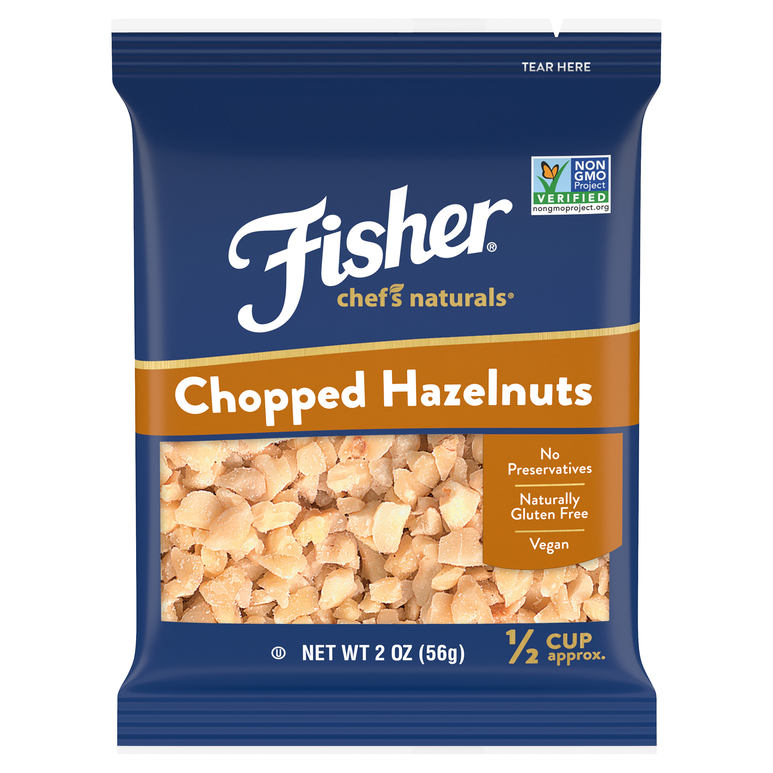 Fisher® Chef's Naturals® Chopped Hazelnuts 2 Oz. Bag