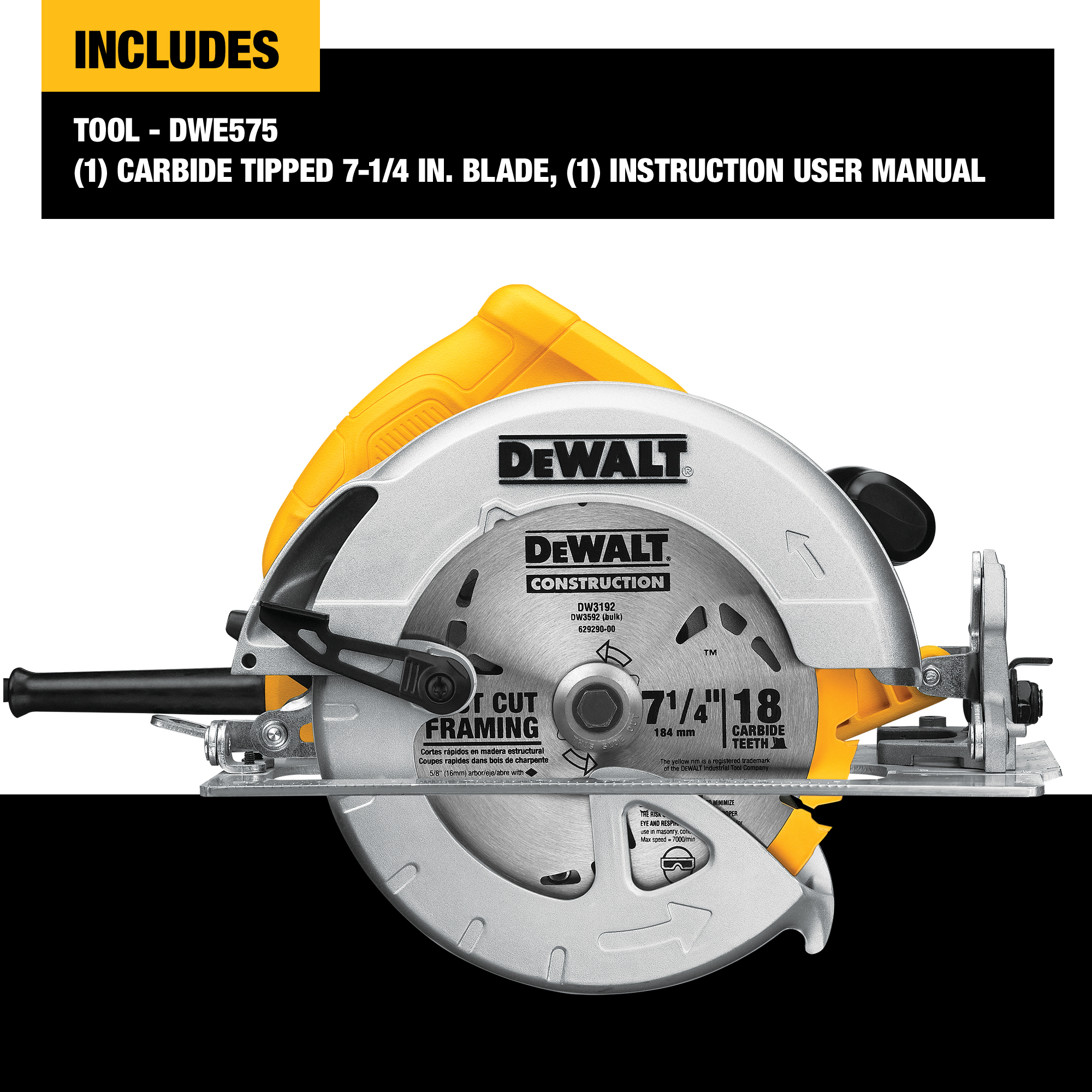 Sierra Circular de 7-1 / 4 DeWalt DWS535