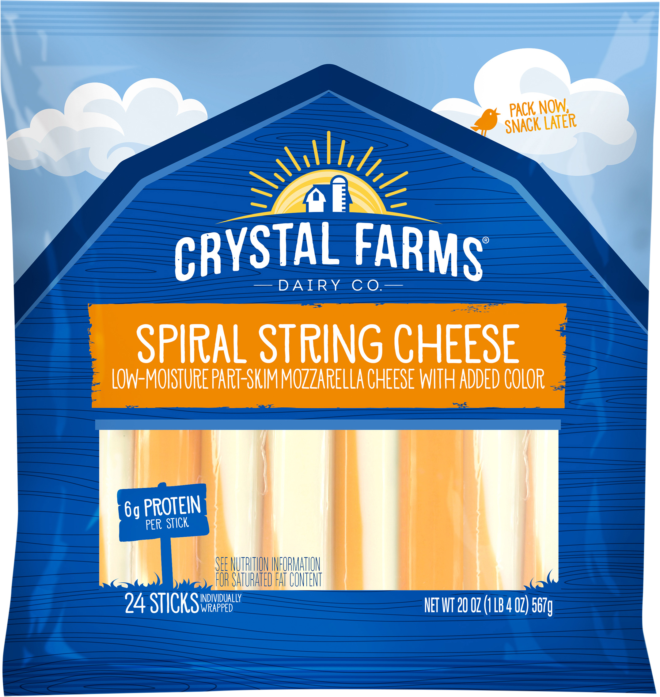 String Cheese, Spiral, Low-Moisture, Part-Skim, Mozzarella