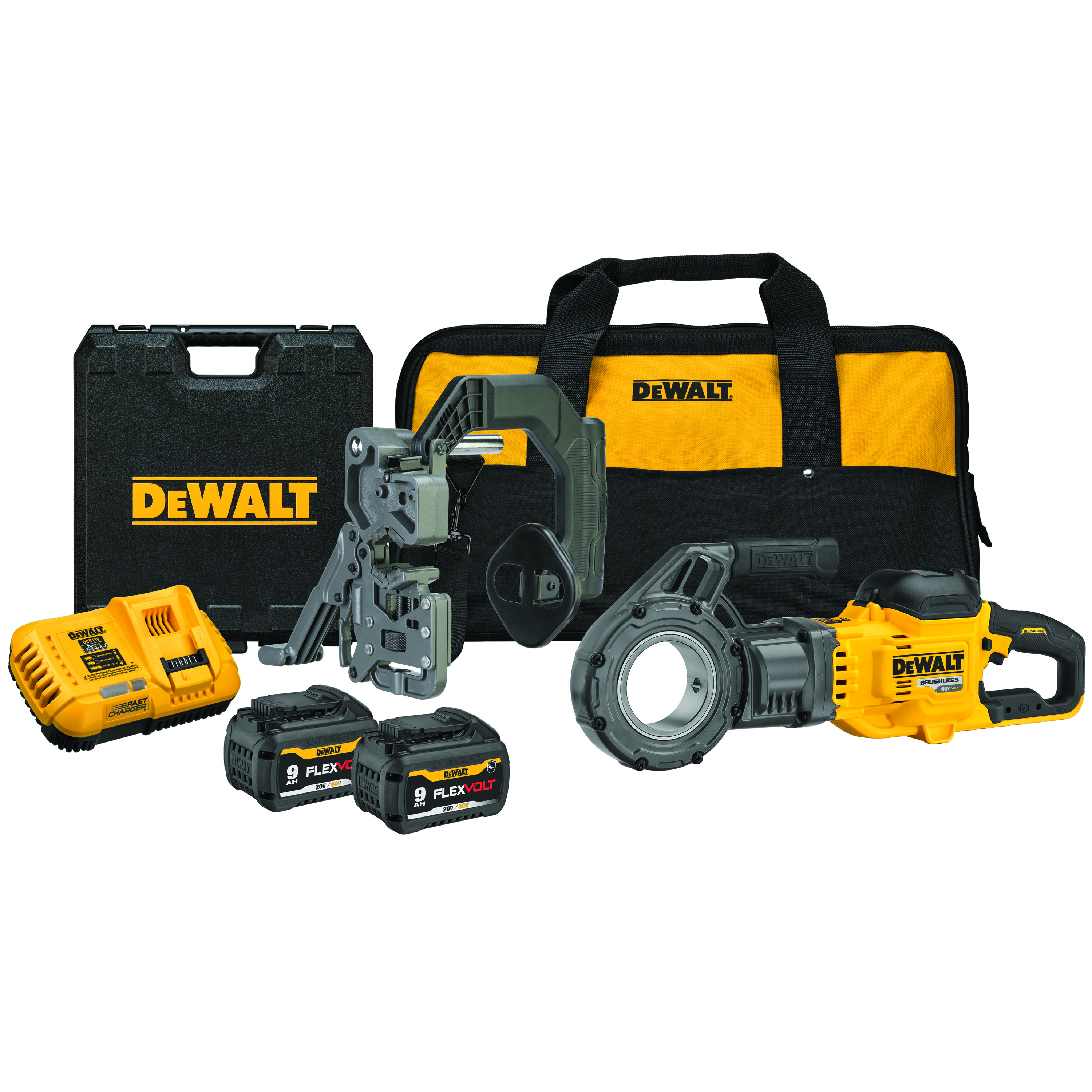 White Cap DEWALT Perform Protect Shell 60V Flexvolt Pipe Threader Kit