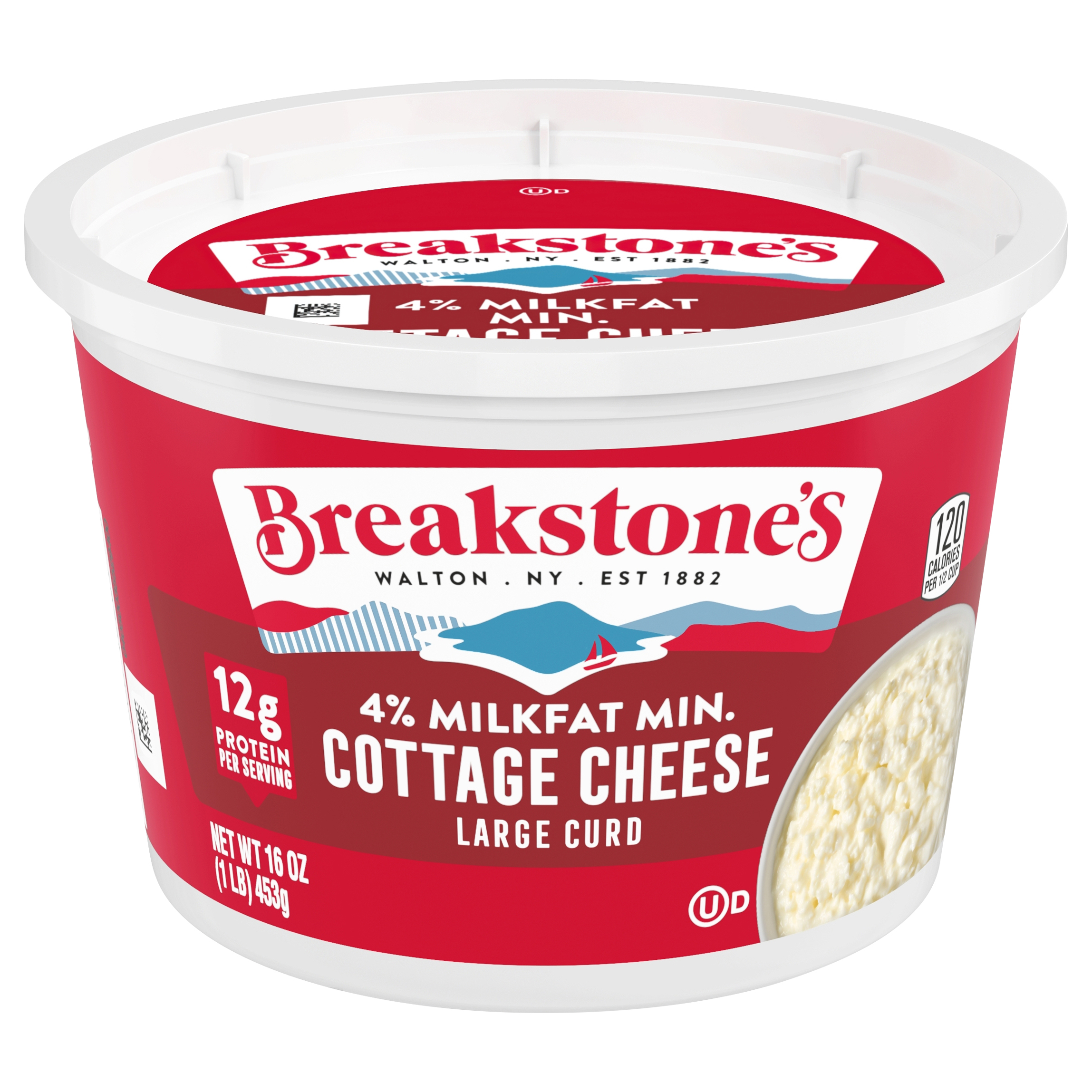 Cottage Cheese, 4% Milkfat Min, Large Curd