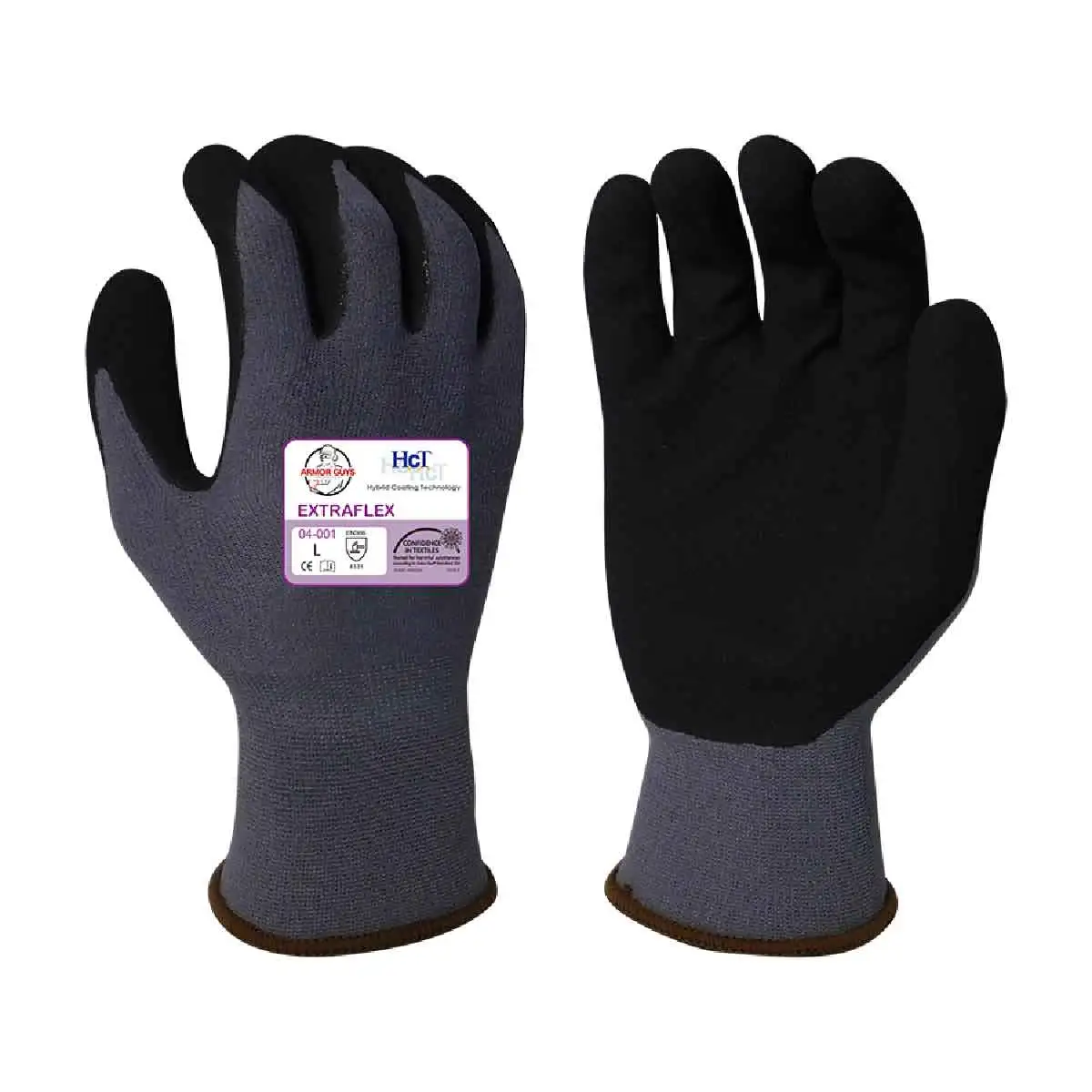 Armor Guys ExtraFlex Continuous Knit Nitrile 15 ga XL Gray/Black Work Glove