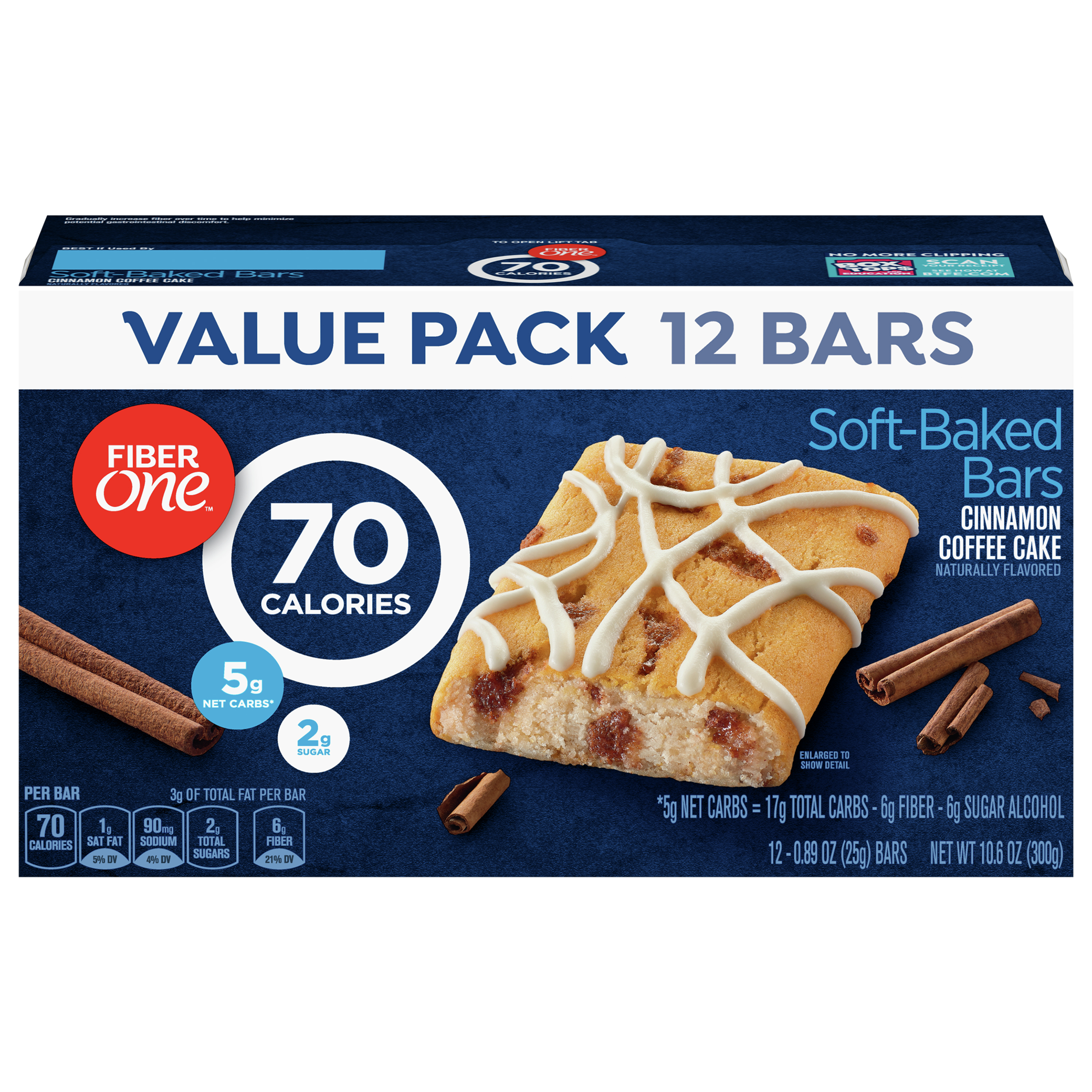 Bars, Cinnamon Coffee Cake, Soft-Baked, Value Pack