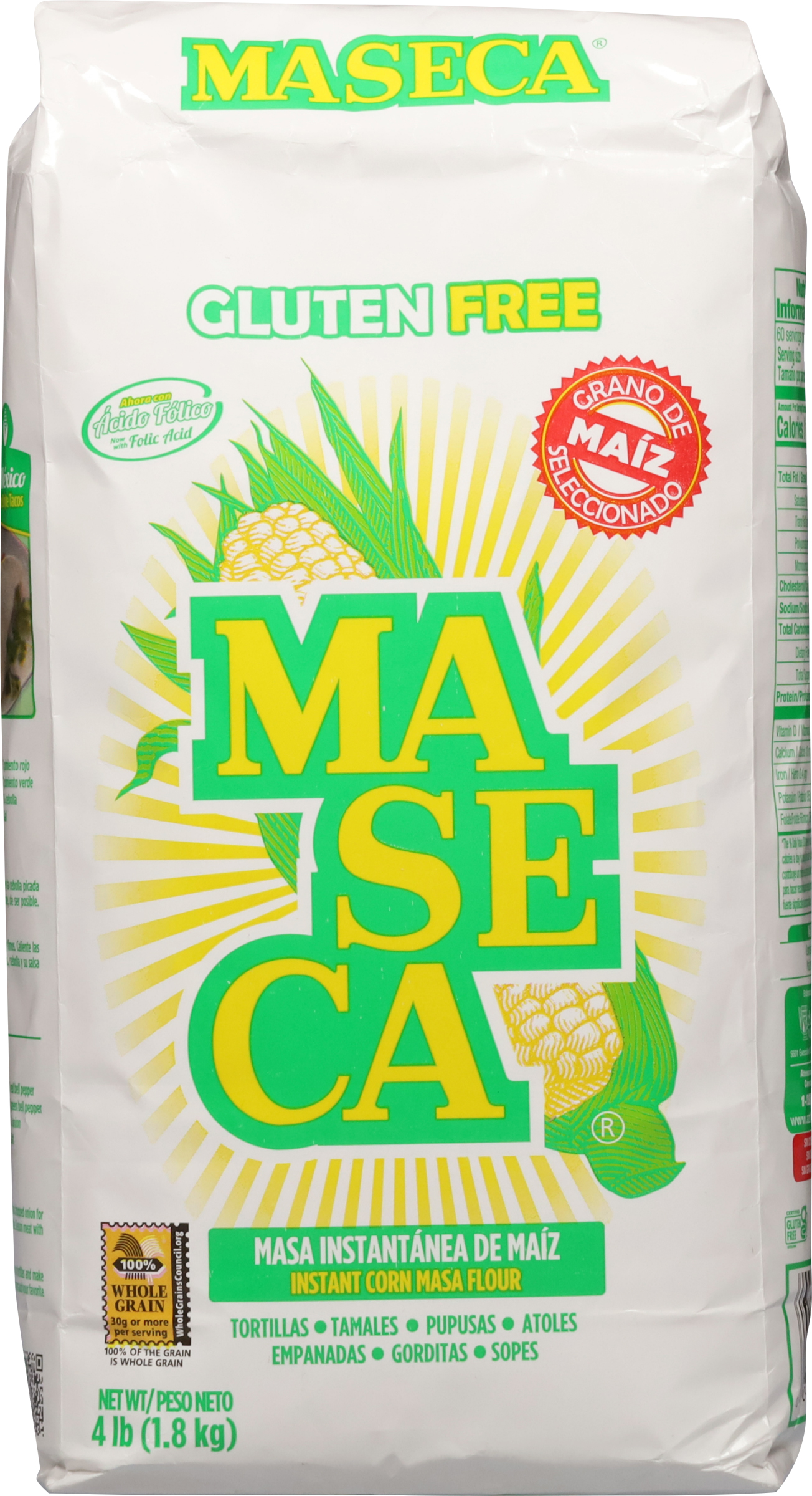 Calories in Corn Masa Flour, Gluten Free, Instant from Maseca