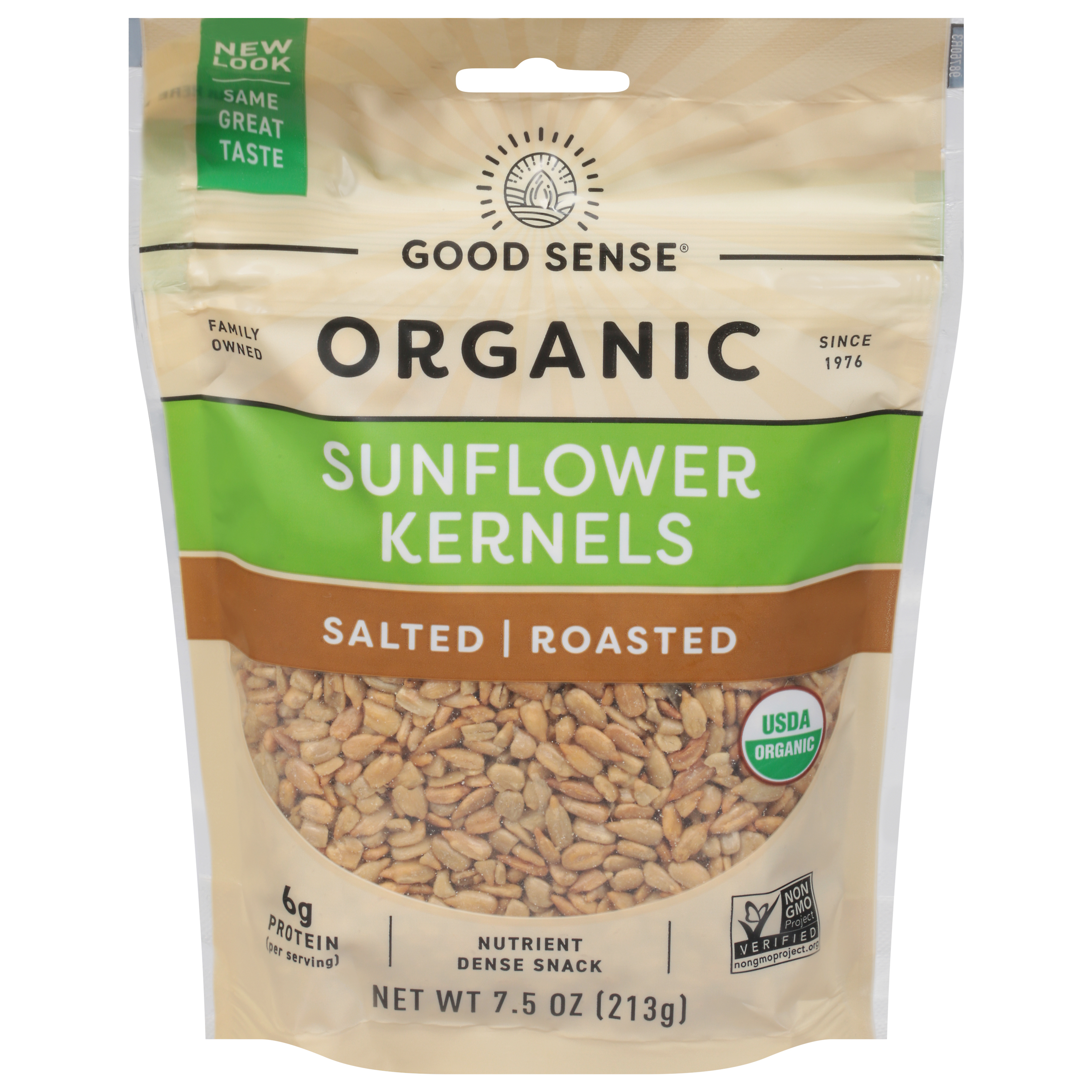 Good Sense Organic Salted Roasted Sunflower Kernels 7.5 Oz