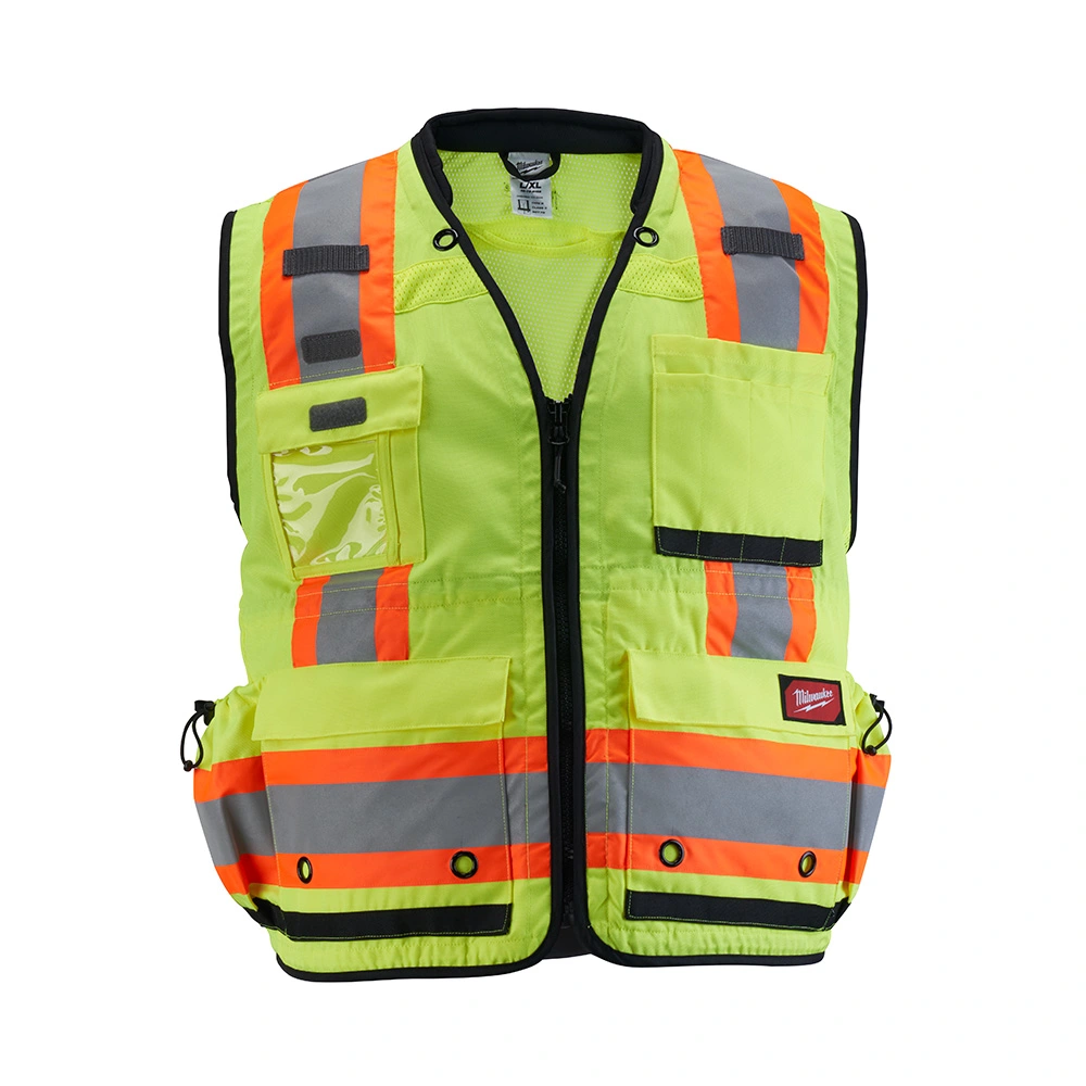 Class 2 Surveyor's High Visibility Yellow Safety Vest - L/XL