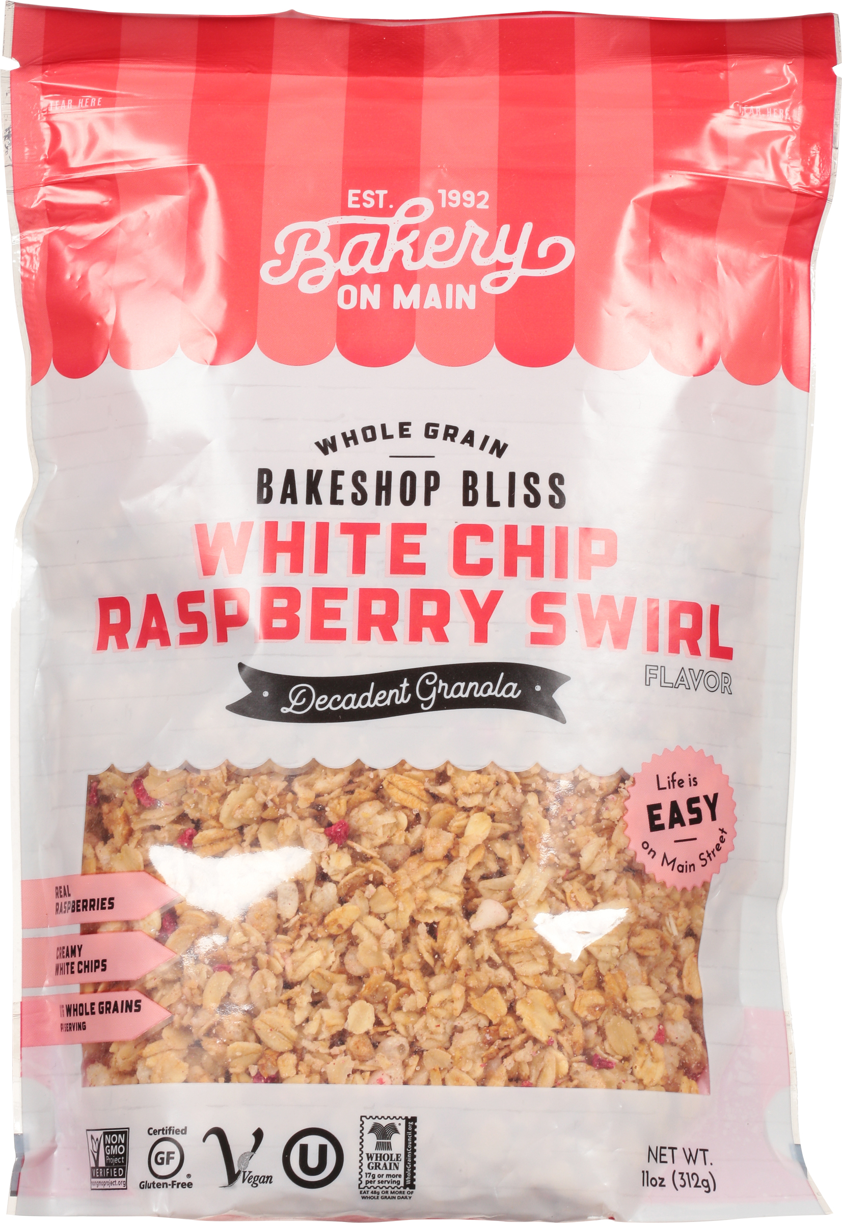 Granola, Whole Grain, White Chip Raspberry Swirl Flavor