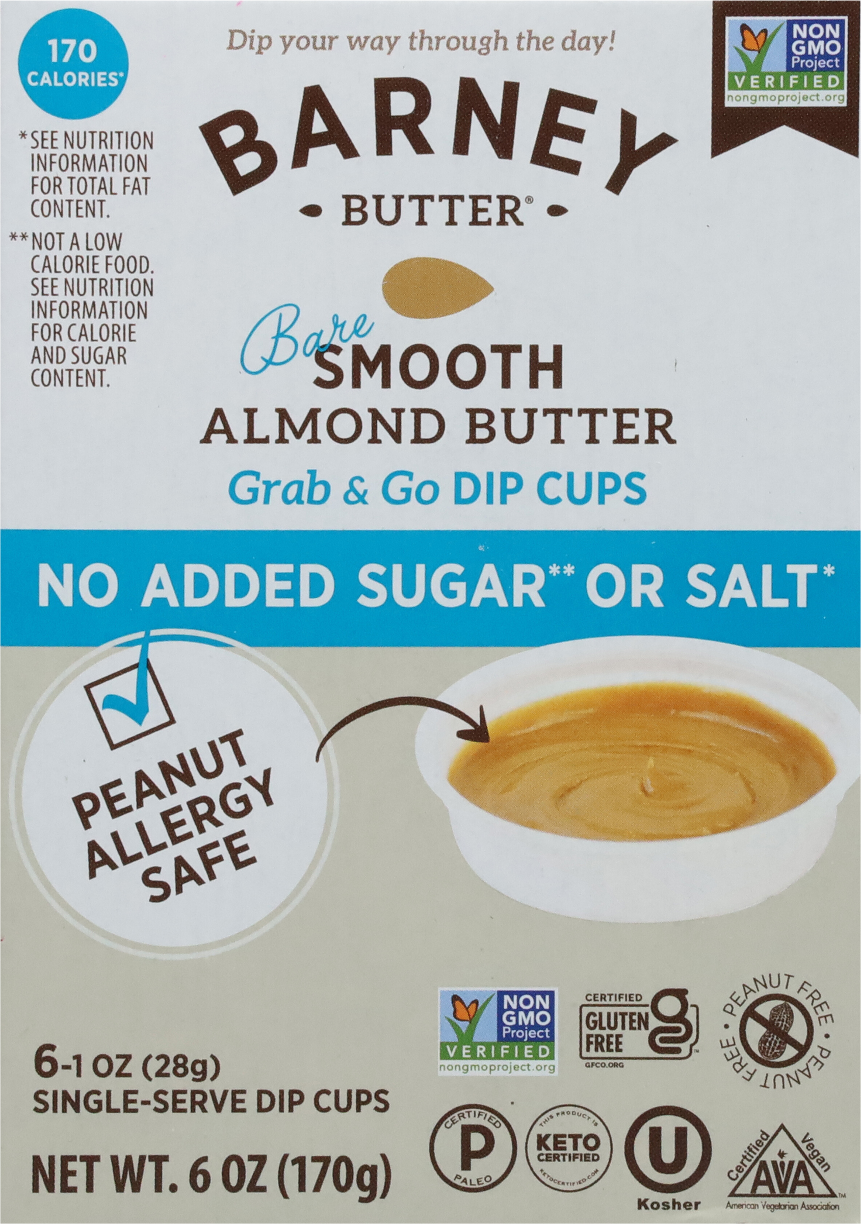 Almond Butter, Bare Smooth, Grab & Go Dip Cups