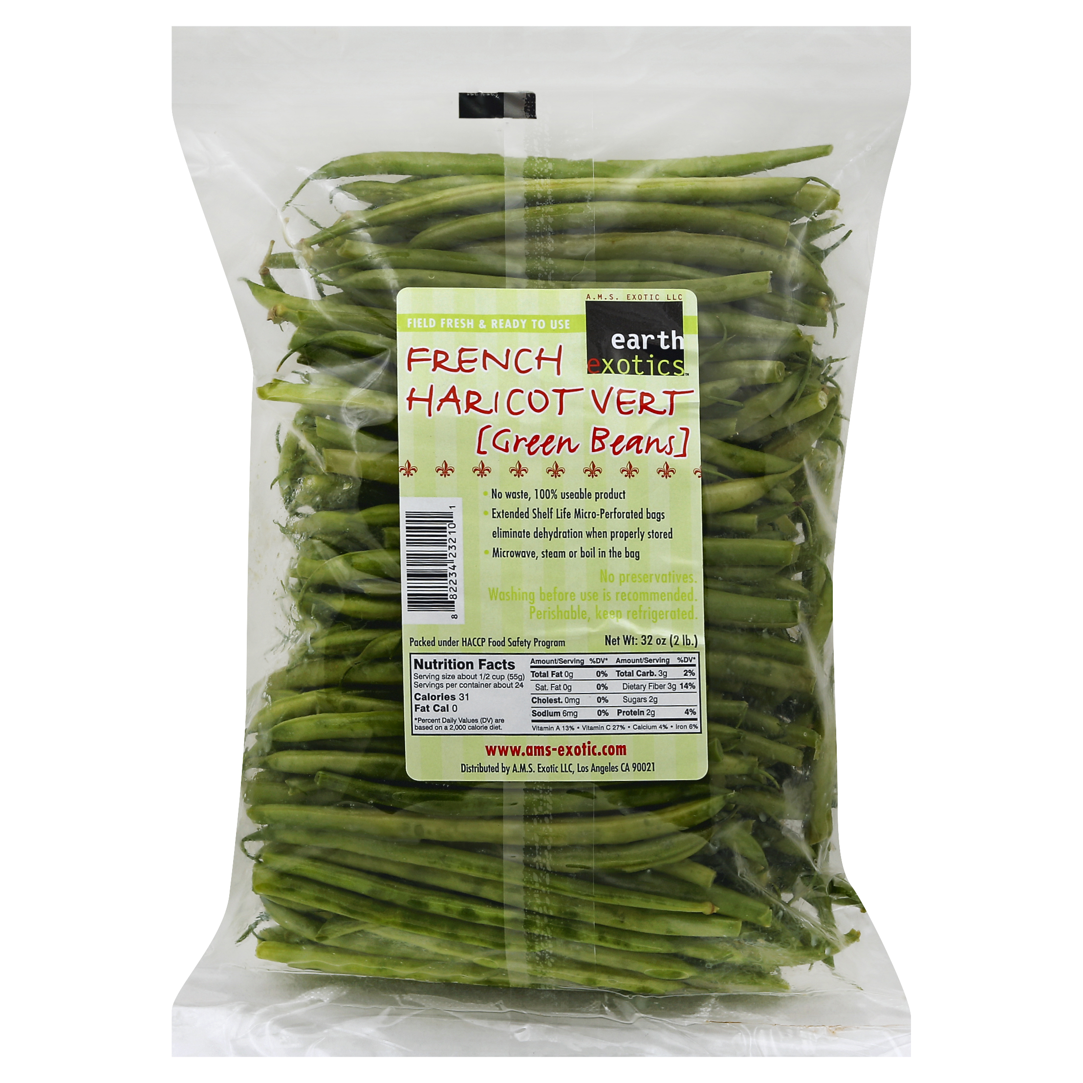 Earth Exotics Green Beans 32 Oz