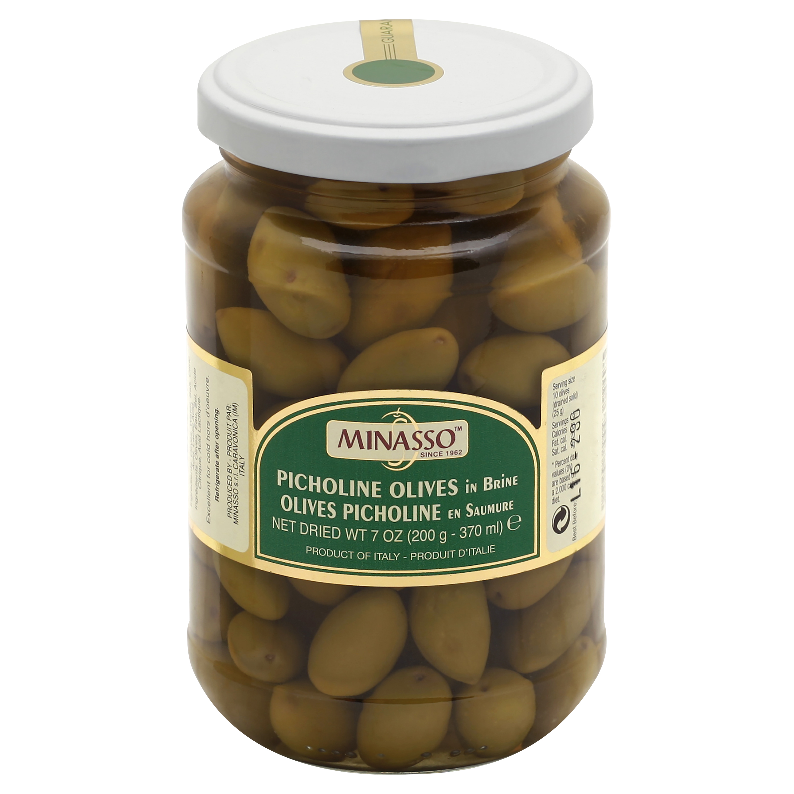 Minasso Picholine Olives 7 Oz