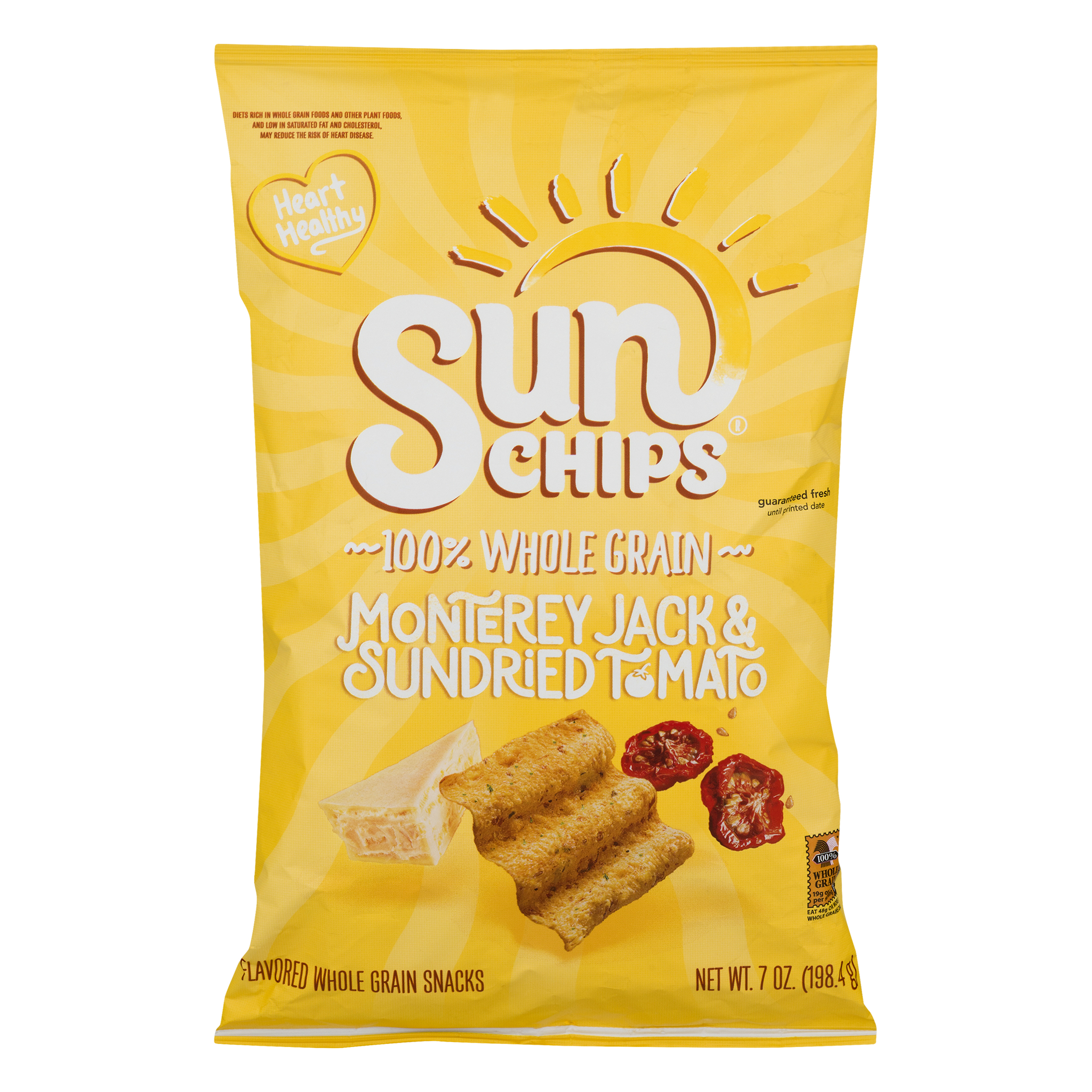 Sun Chips Monterey Jack & Sundried Tomato Whole Grain Snacks 7 Oz