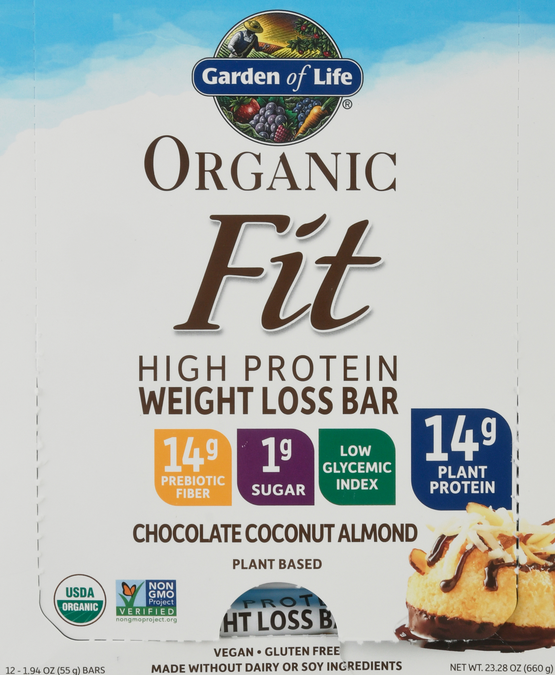 Weight Loss Bar, High Protein, Chocolate Coconut Almond, 12 Pack