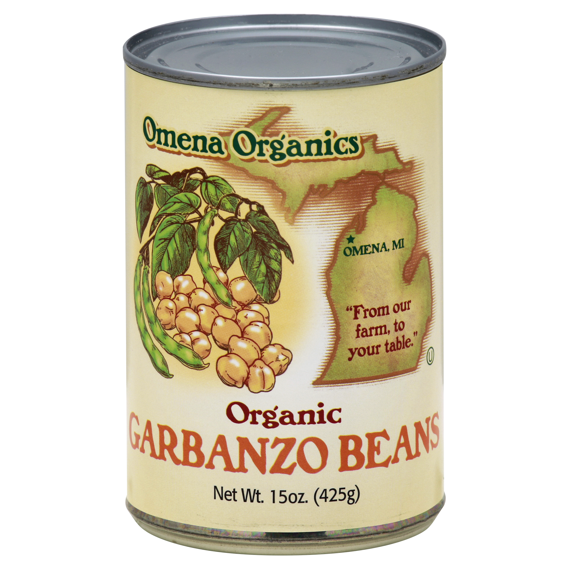 Omena Organics Garbanzo Beans 15 Oz