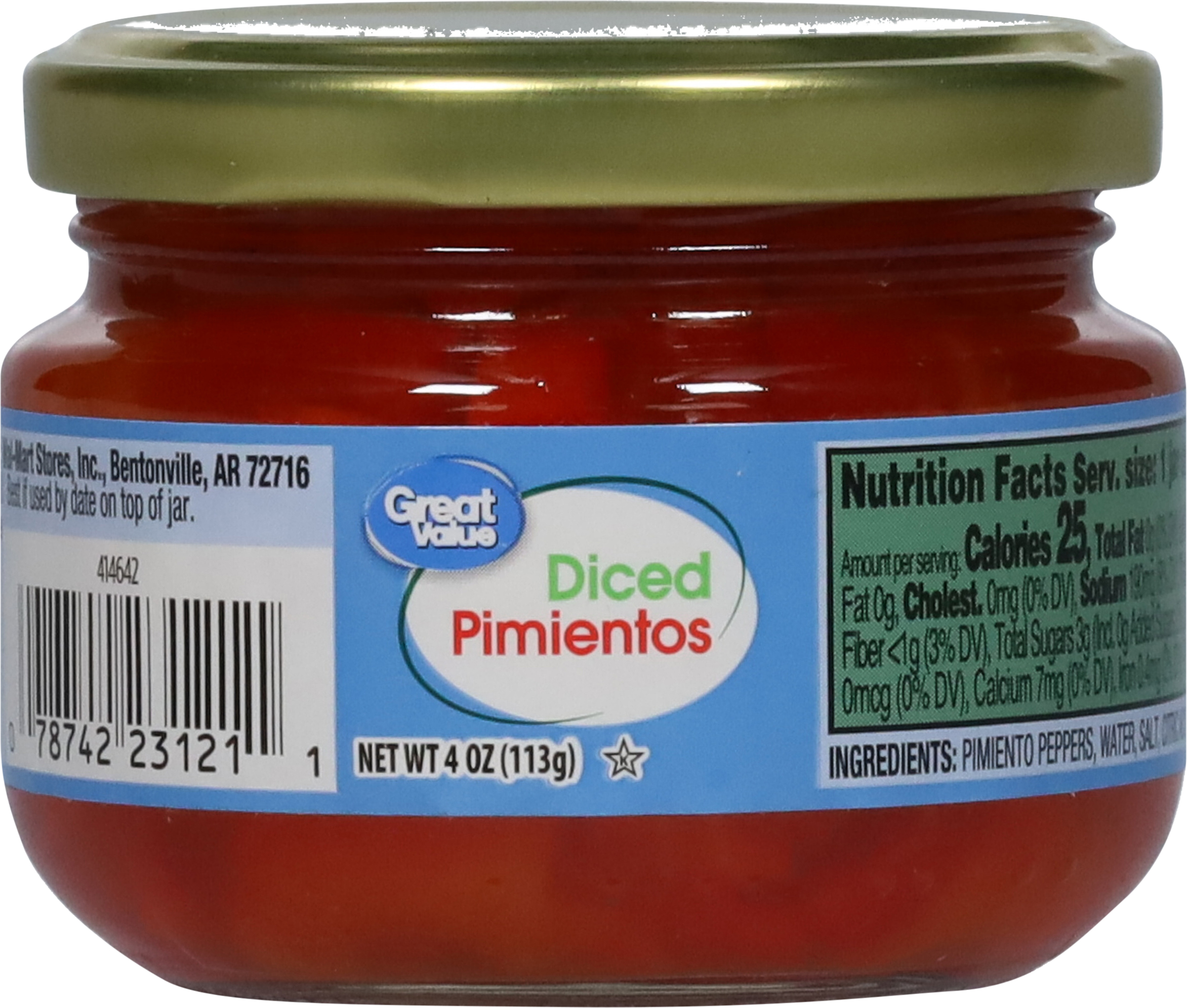 Pimientos, Diced