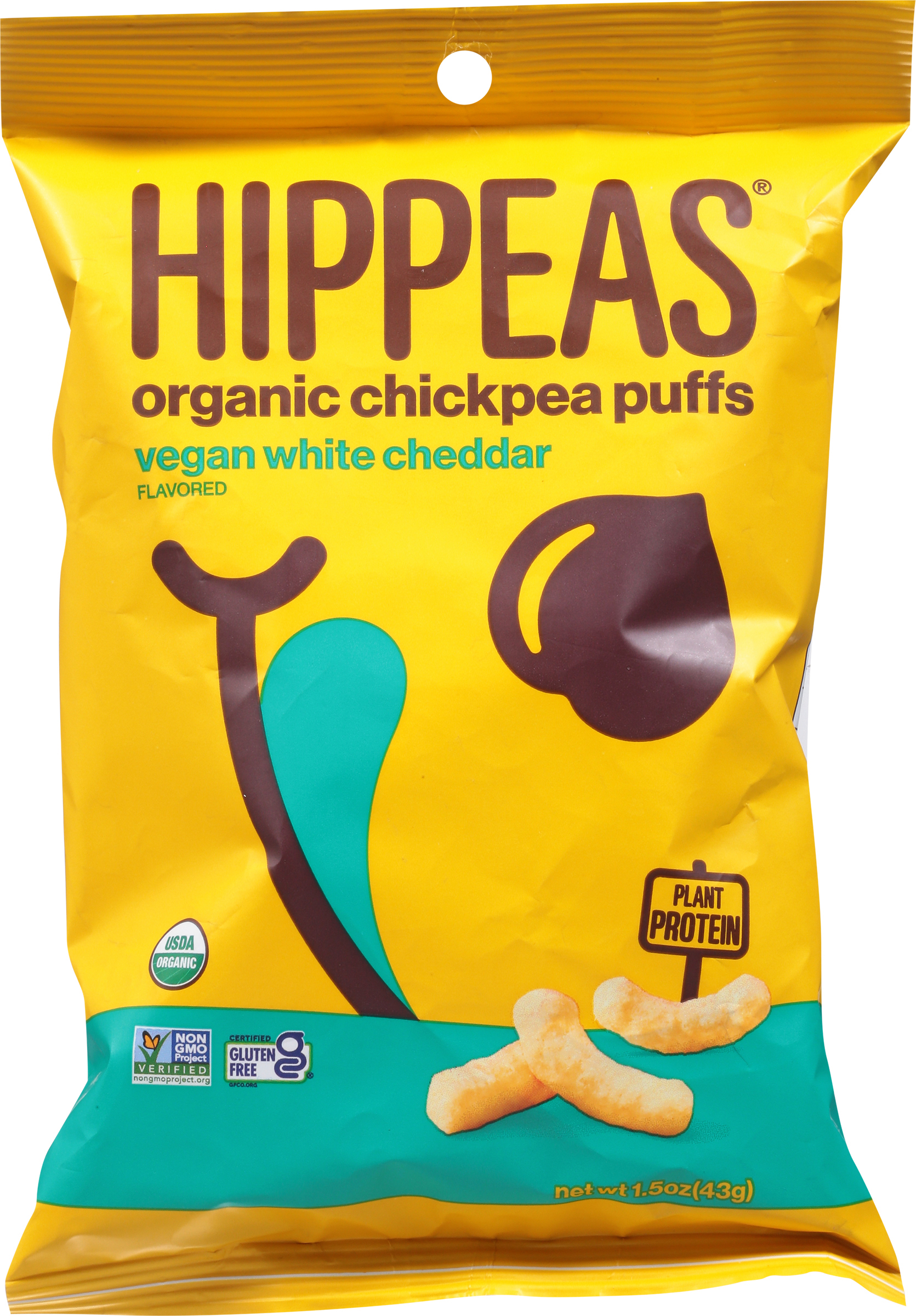 Chickpea Puffs, Organic, Vegan White Cheddar Flavored