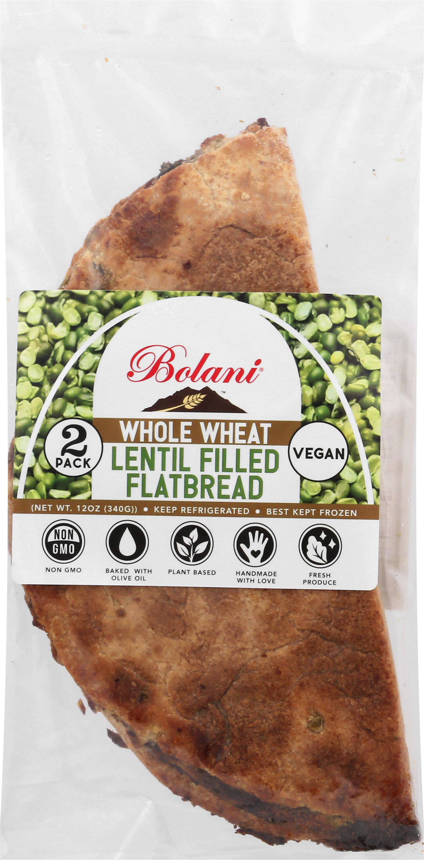 Flatbread, Whole Wheat, Lentil Filled, 2 Pack