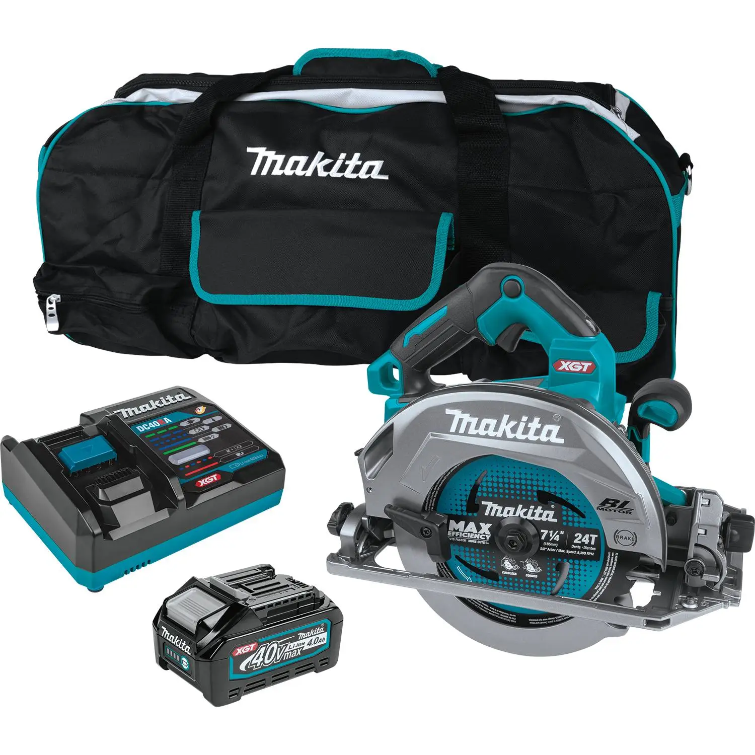 40V max XGT Brushless Cordless 7-1/4" Circular Saw Kit with Guide Rail Compatible Base, AWS Capable, 4.0Ah
