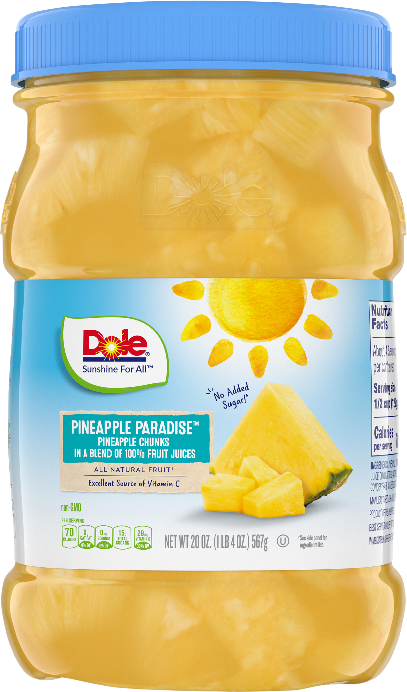 Calories in Pineapple, raw, all varieties - 1 cup, chunks from USDA