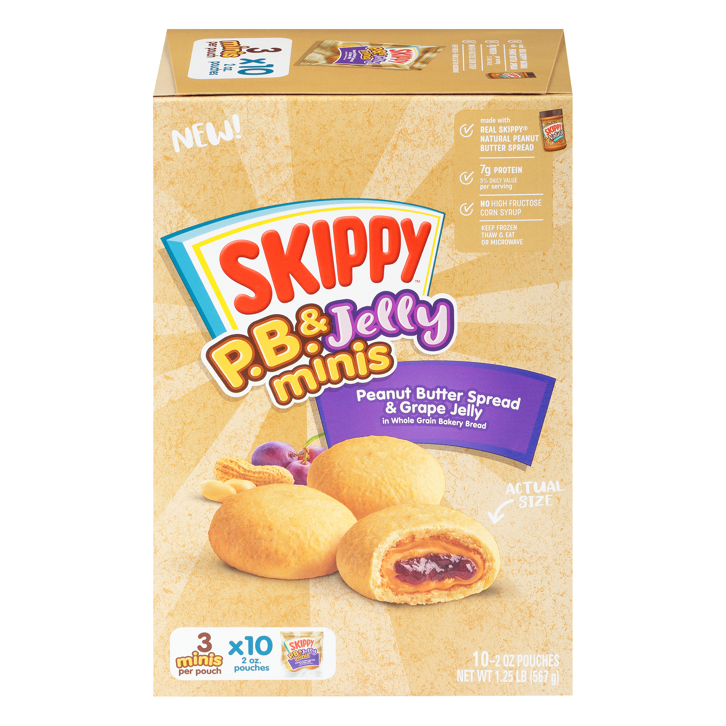 Skippy® P.b. & Jelly Minis Peanut Butter Spread & Grape Jelly 10-2 Oz. Pouches