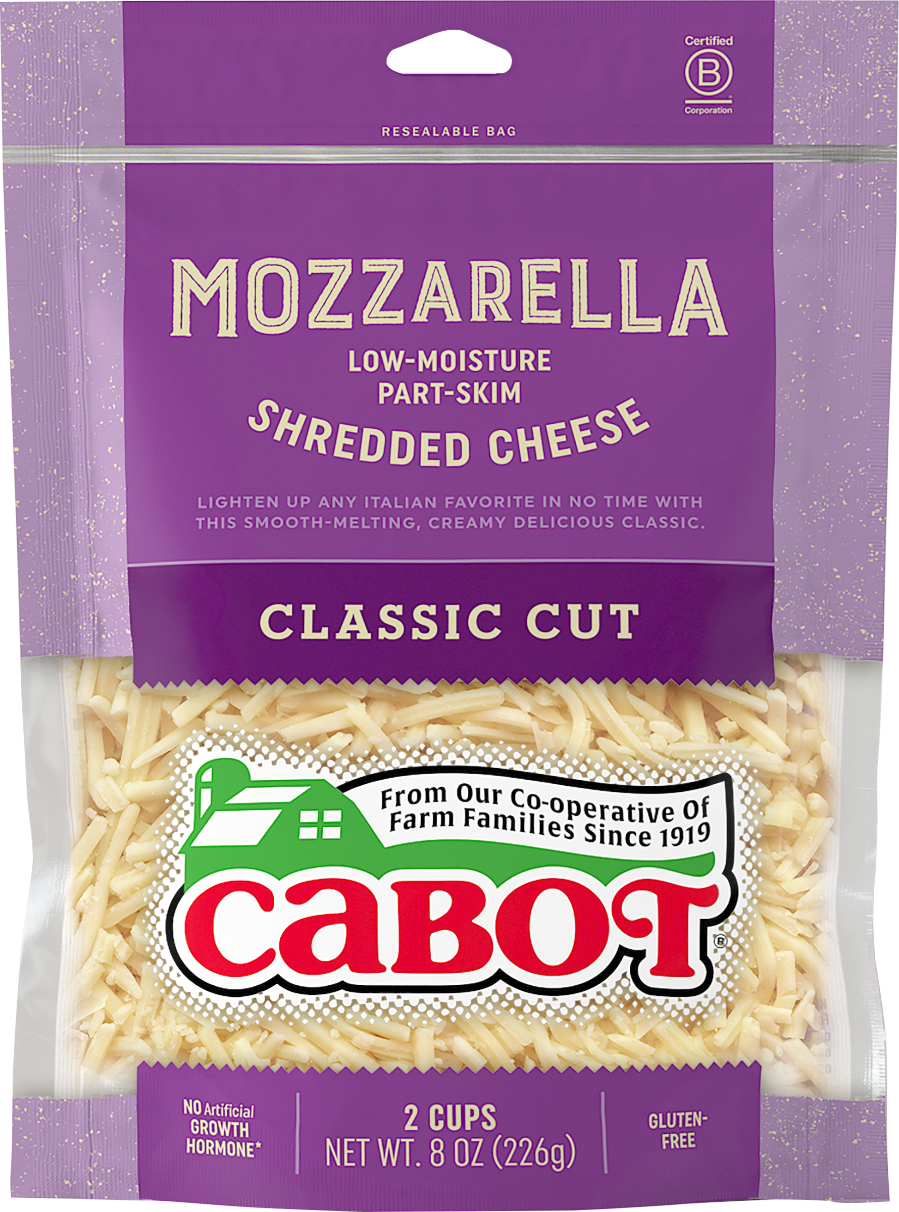 Shredded Cheese, Part-Skim, Mozzarella, Low-Moisture, Classic Cut