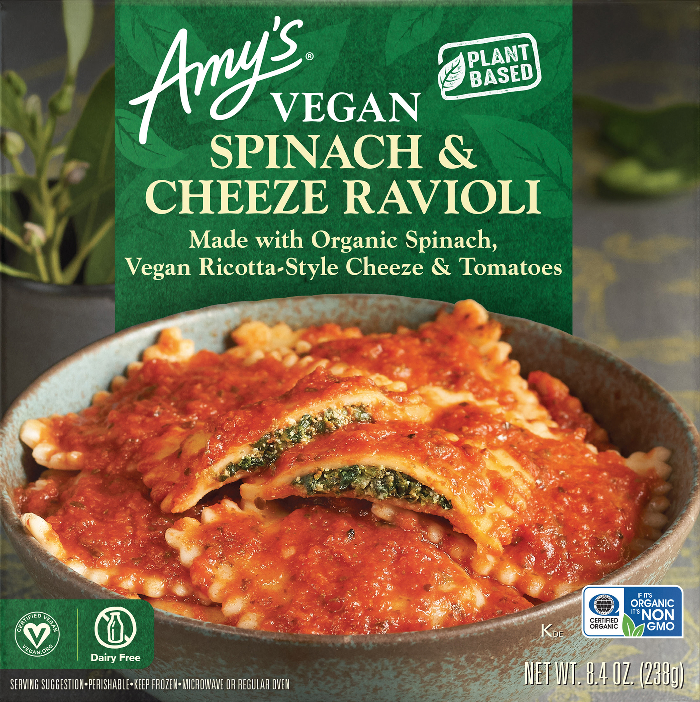 Spinach & Cheeze Ravioli, Vegan