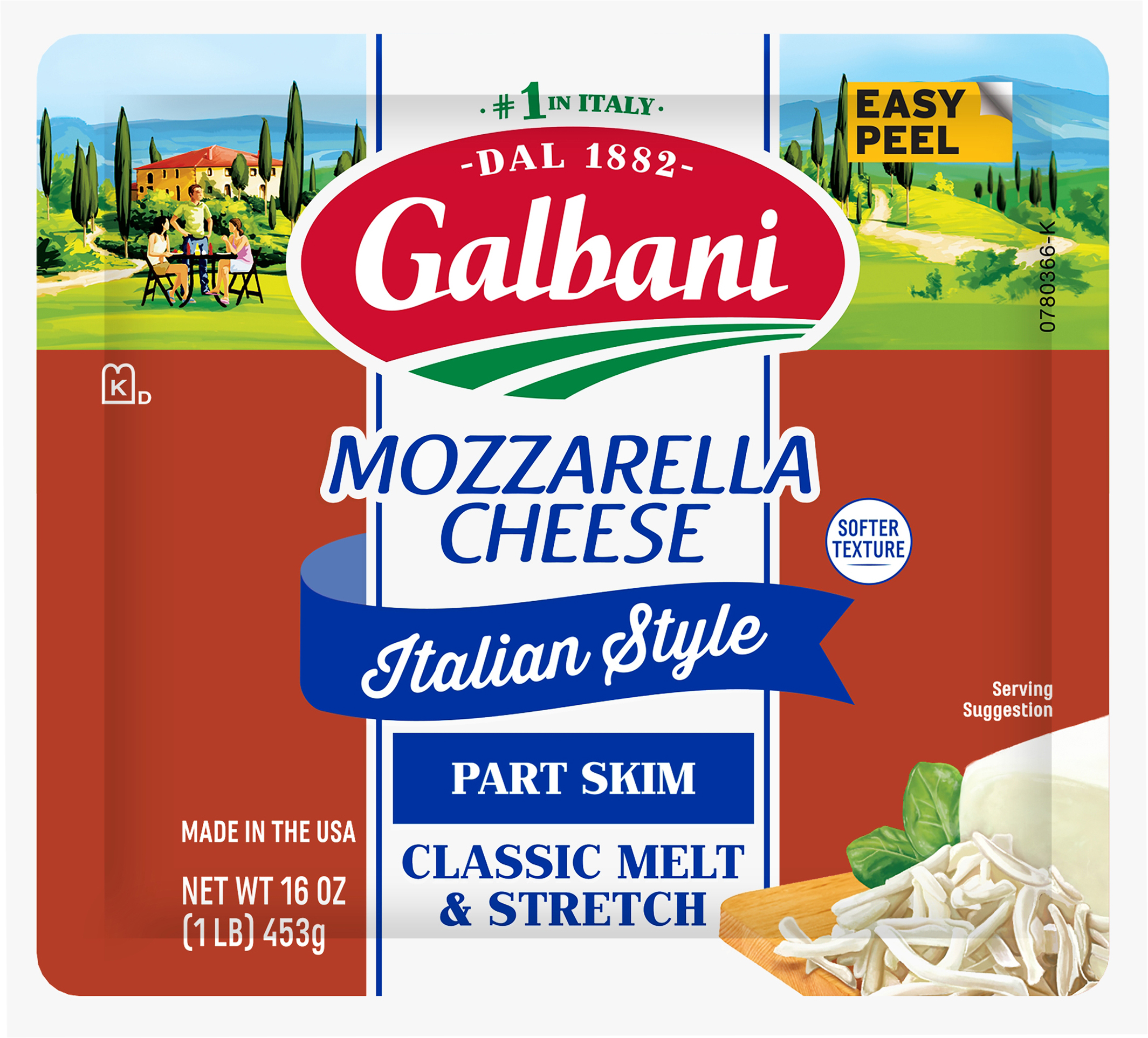 Cheese, Part Skim, Mozzarella, Italian Style