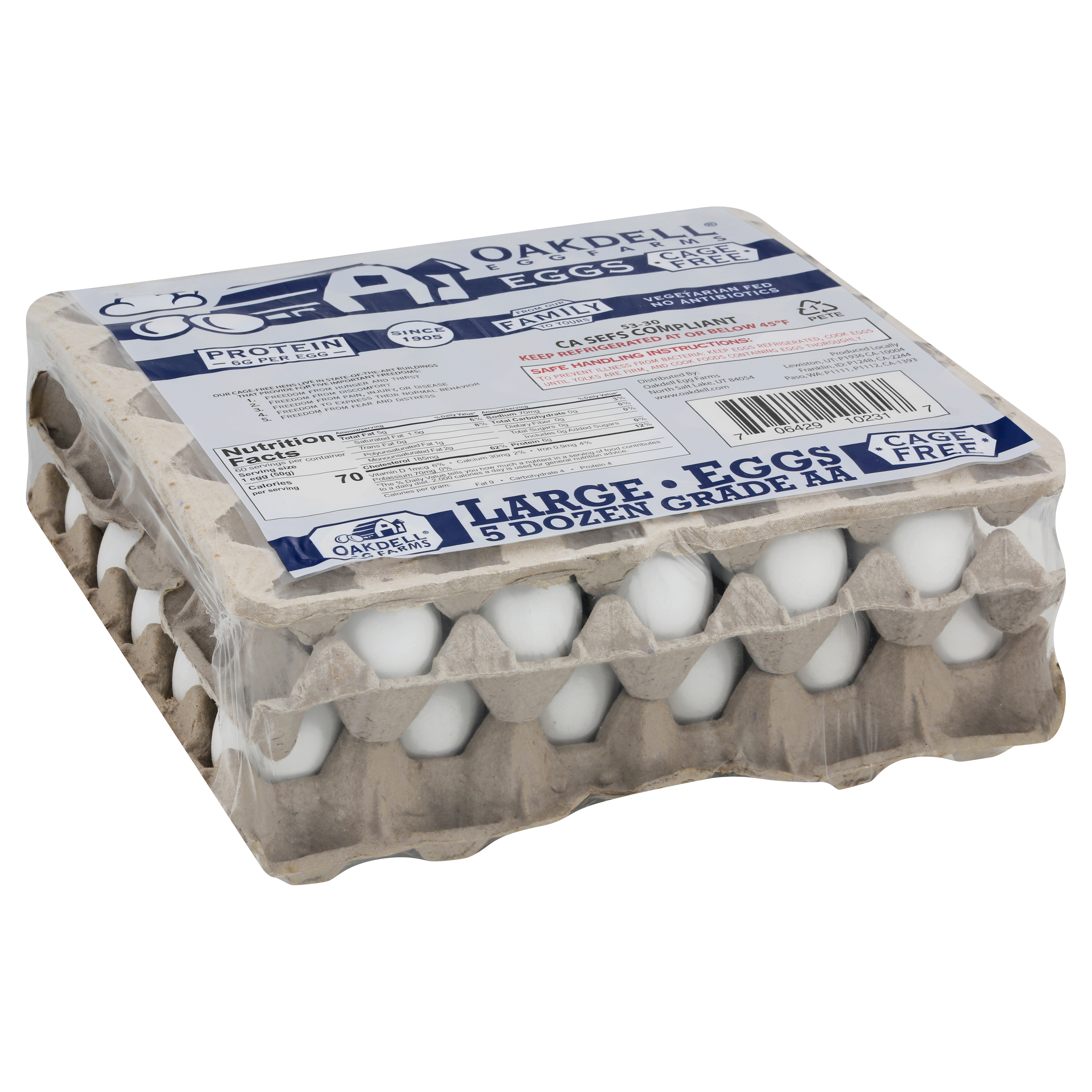 Oakdell Egg Farms Large Eggs 60 Ea