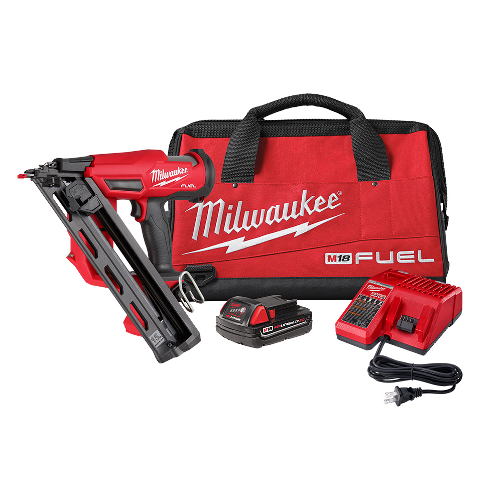 White Cap Milwaukee M18 Fuel 15 Gauge Finish Nailer Kit