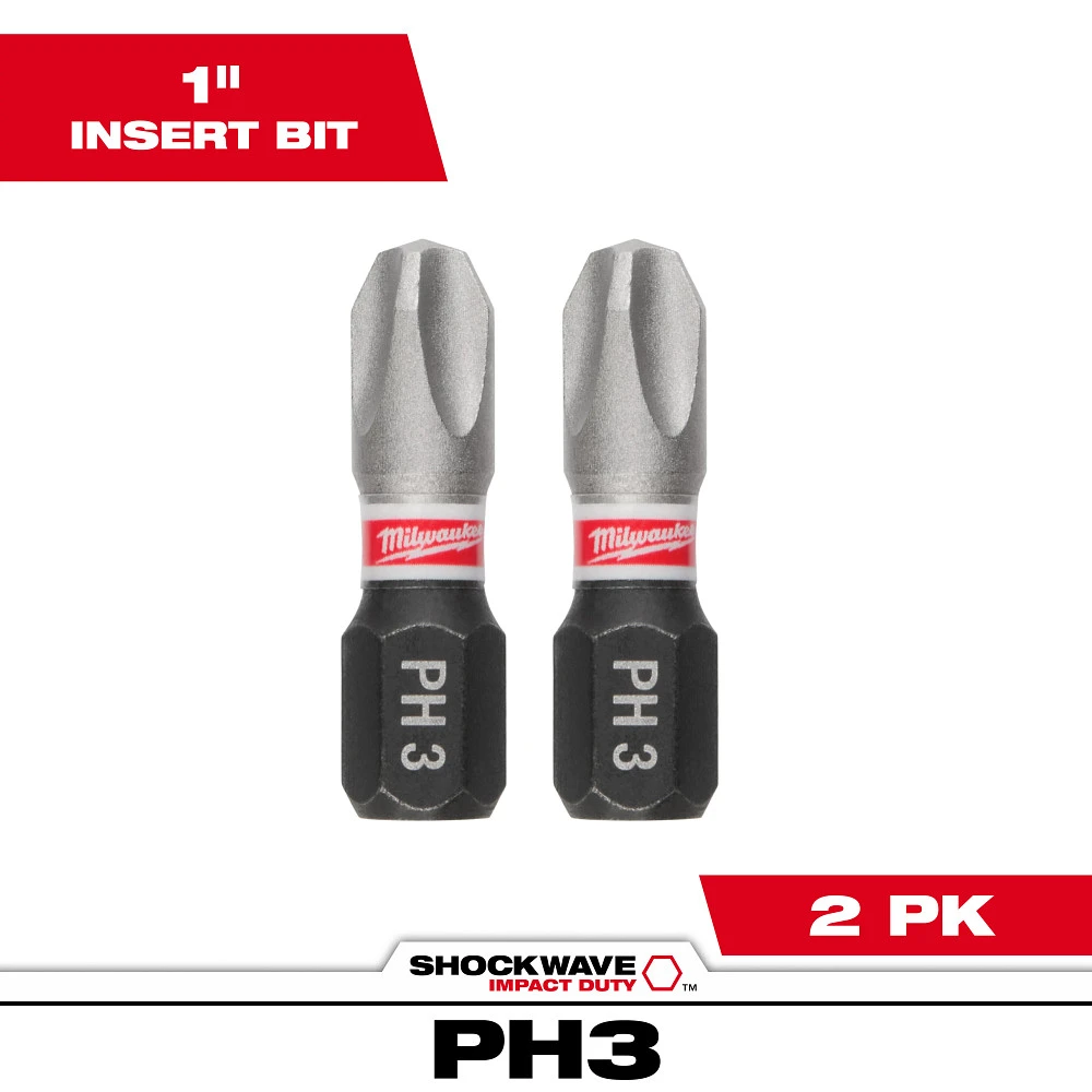 White Cap | Milwaukee #3 SHOCKWAVE Phillips Power Bit Tip