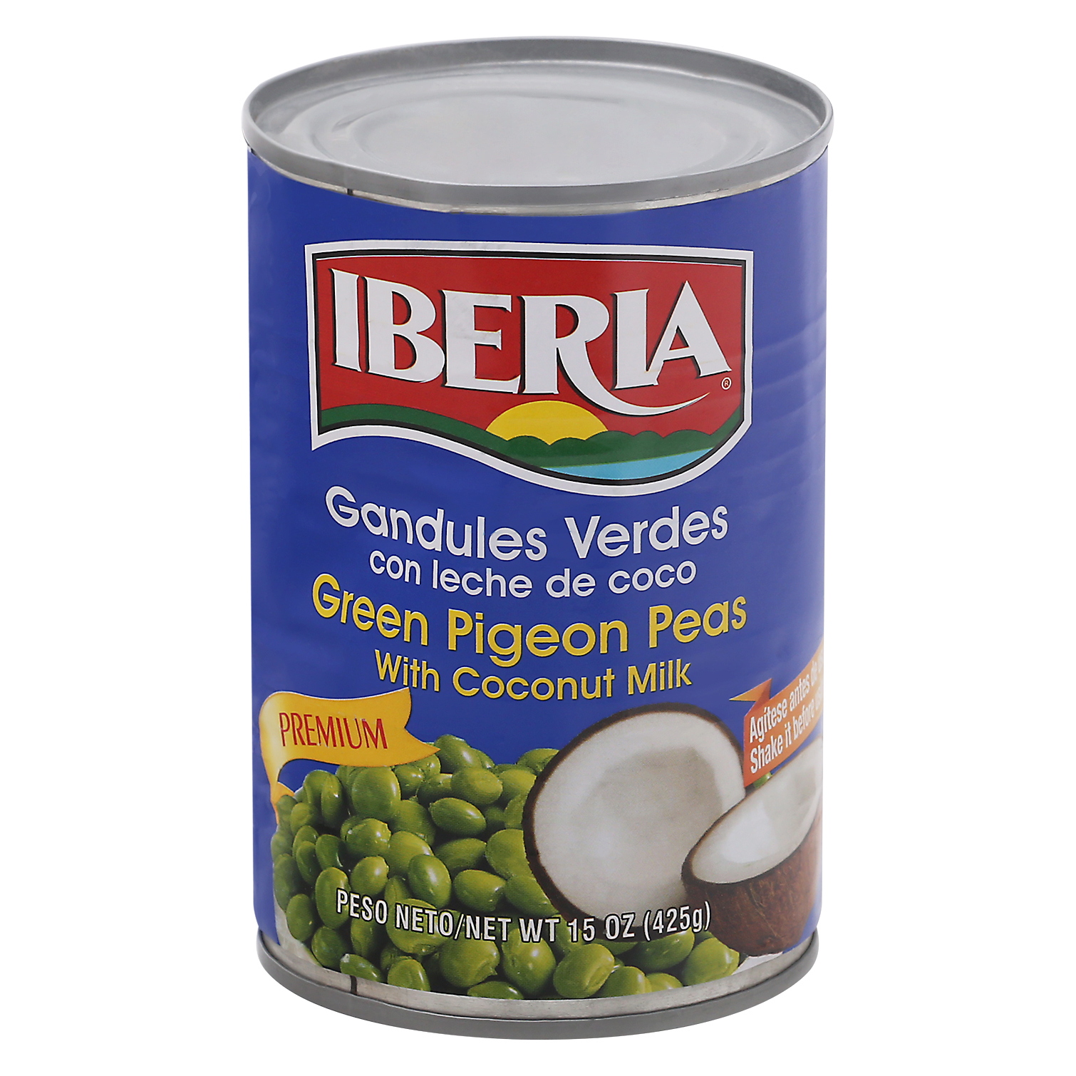 Iberia Premium Green Pigeon Peas With Coconut Milk 15 Oz