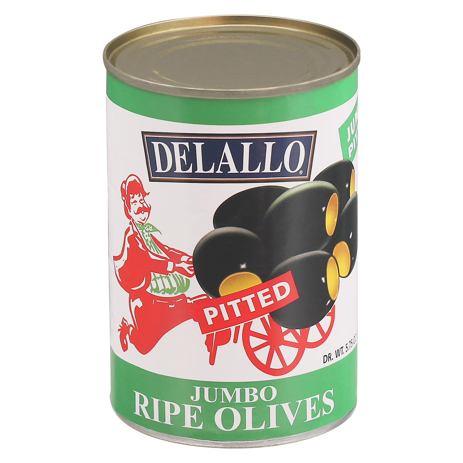 Delallo Pitted Jumbo Ripe Olives 5.75 Oz