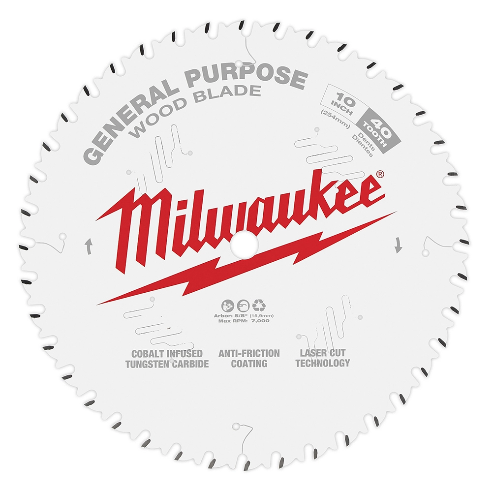 Milwaukee® 10" 40T General Purpose Circular Saw Blade