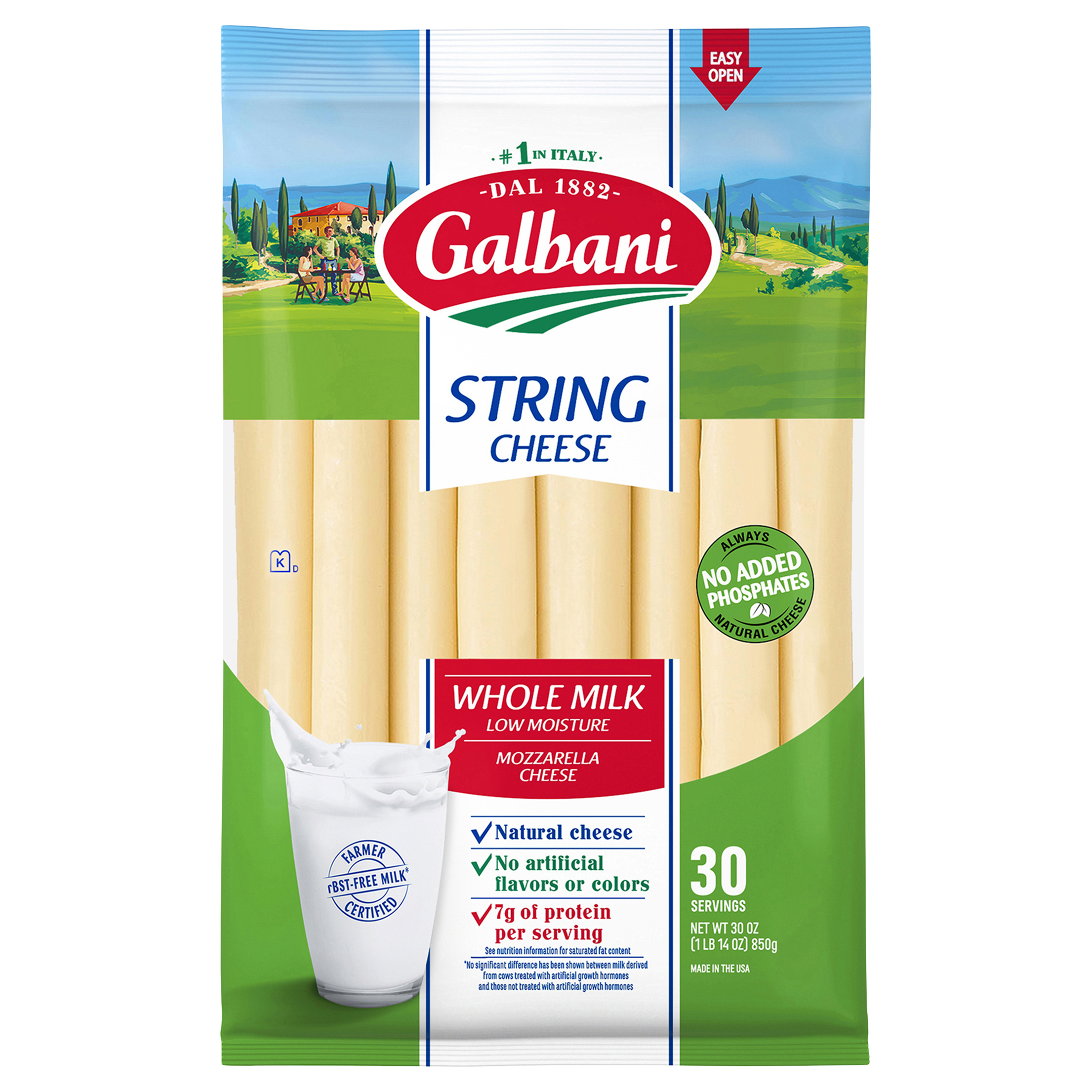 String Cheese, Mozzarella, Whole Milk, Low Moisture