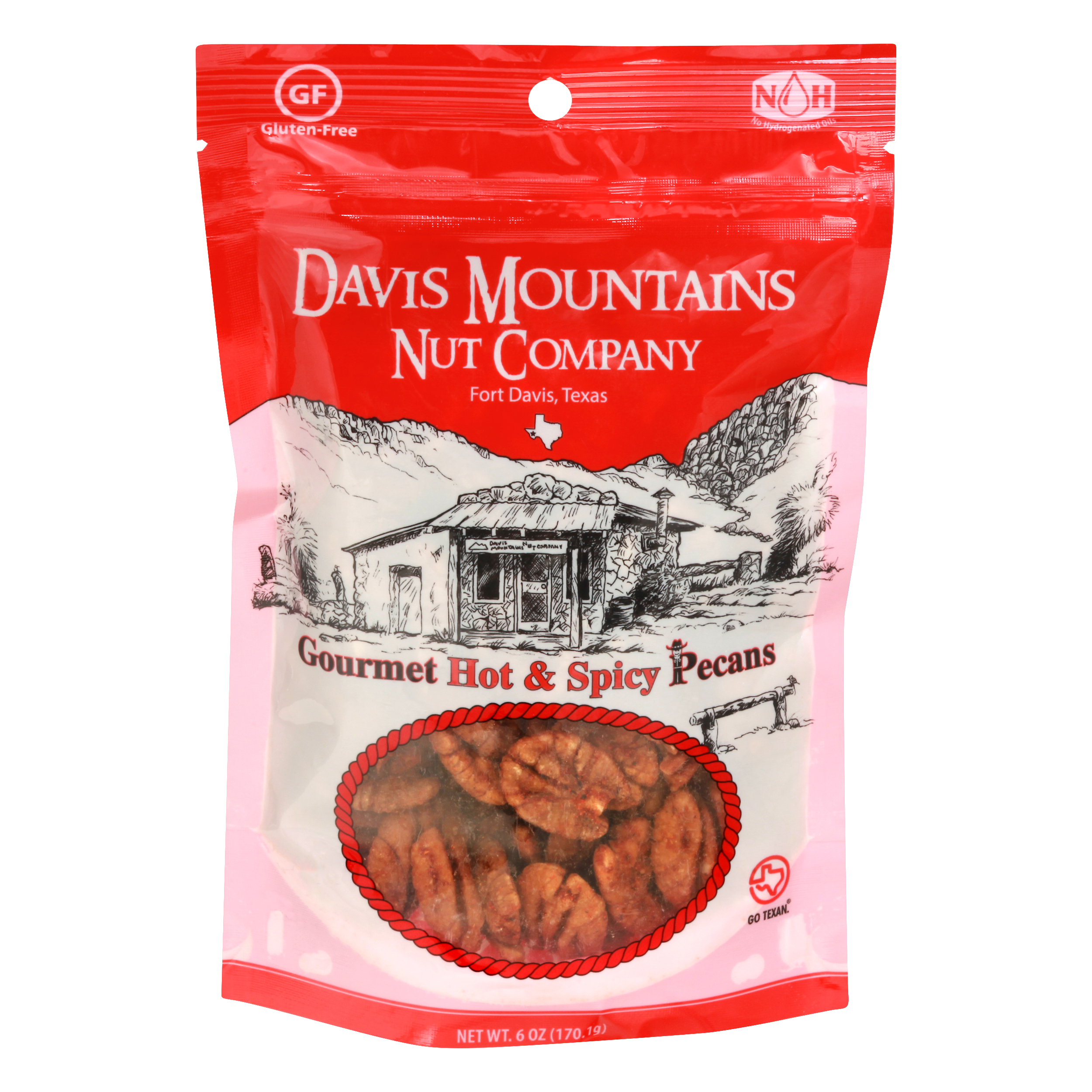 Davis Mountains Nut Company Hot/spicy Gluten Free Gourmet Pecans 6 Oz