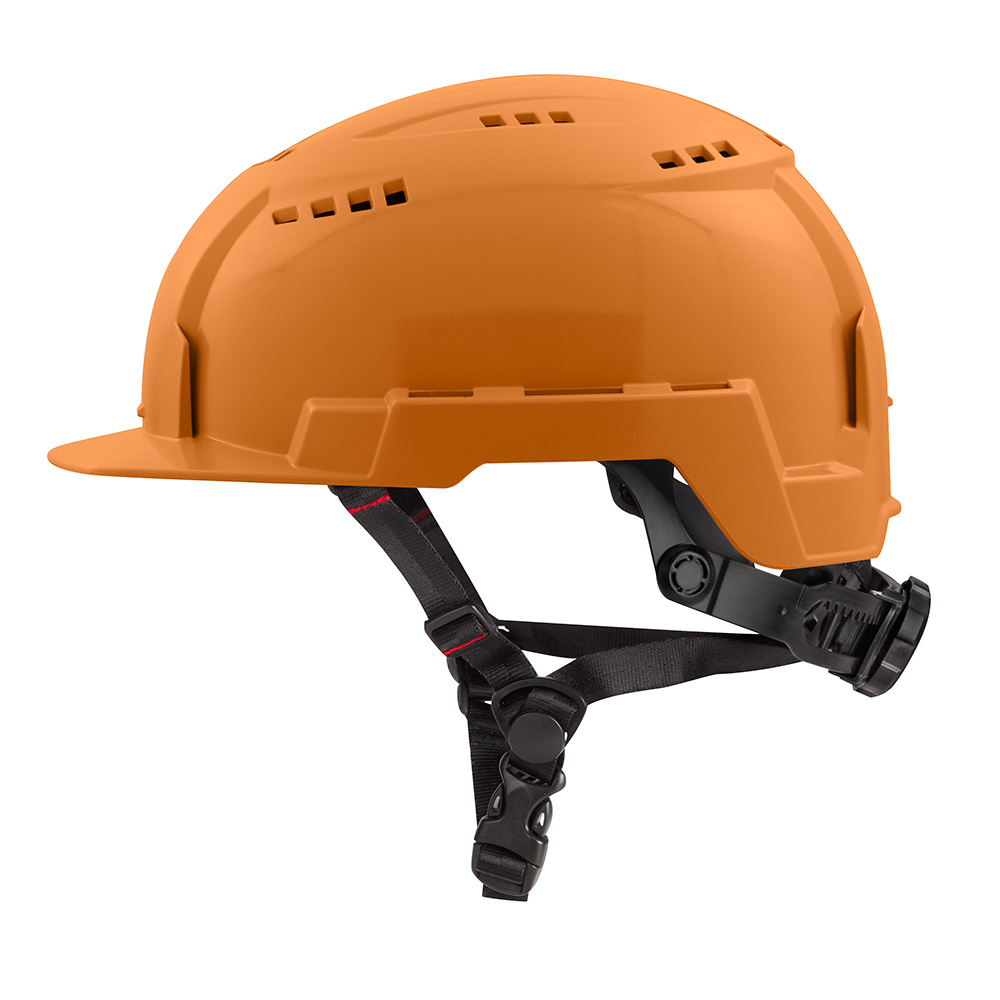 White Cap | Orange Front Brim Vented Helmet W/ Bolt Class C Milwaukee
