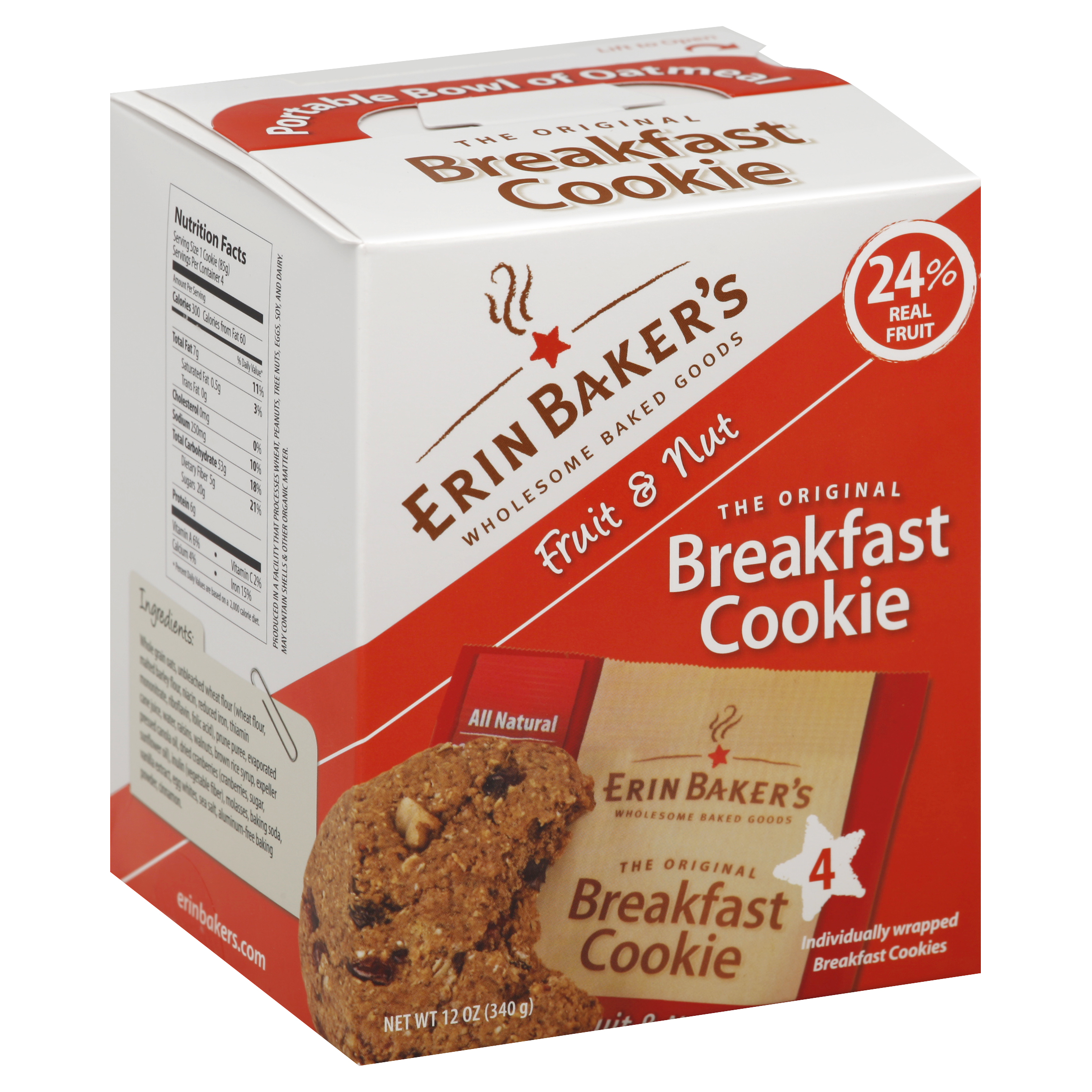 Erin Bakers Breakfast Cookie 4 Ea