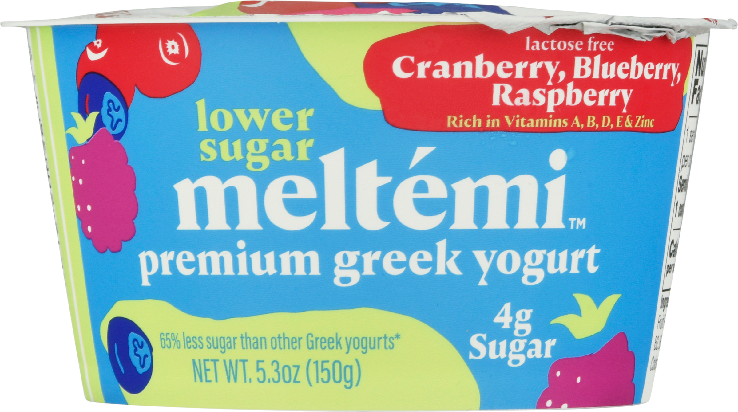 Yogurt, Greek, Lower Sugar, Cranberry/Blueberry/Raspberry