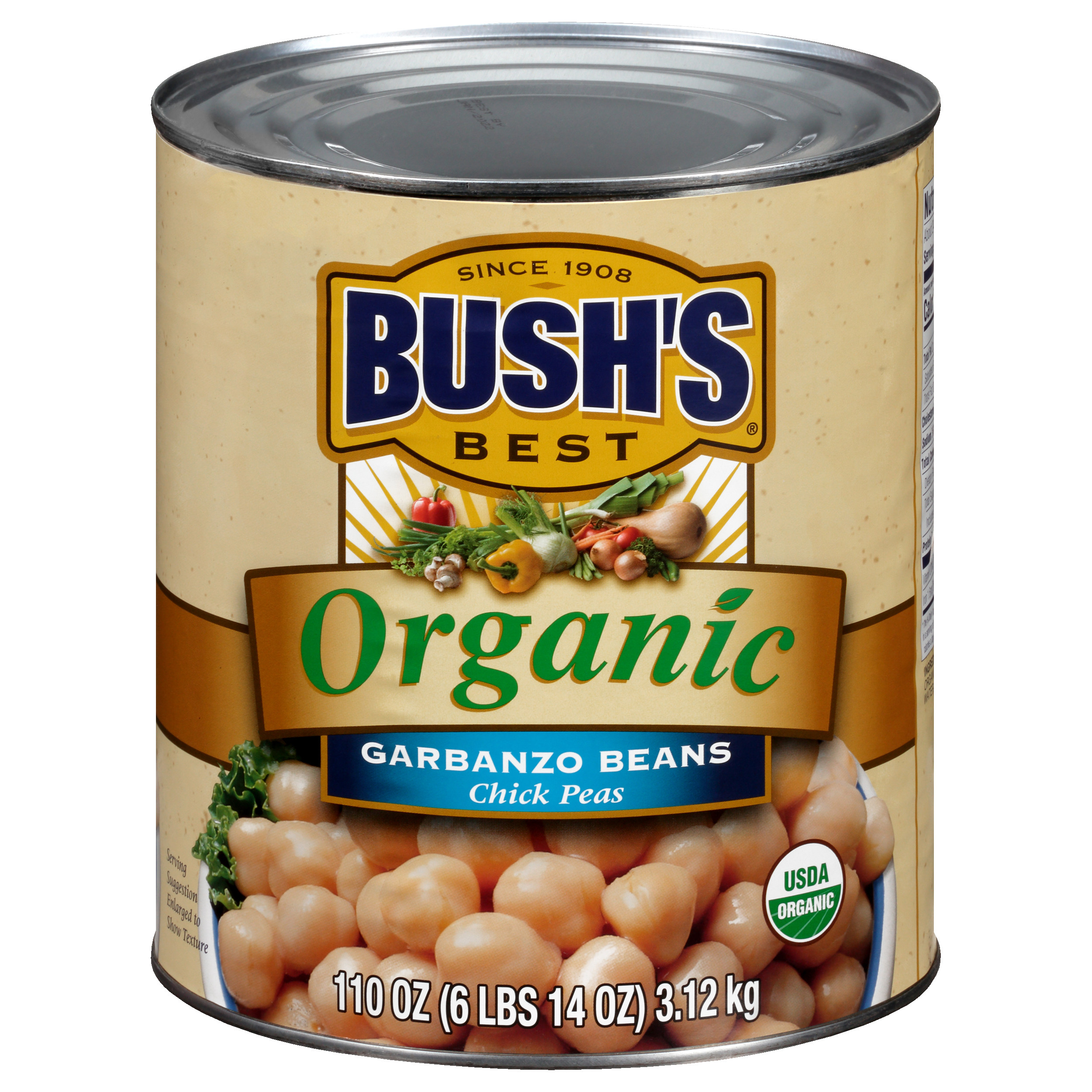 Bush's Best® Organic Garbanzo Beans 110 Oz. Can