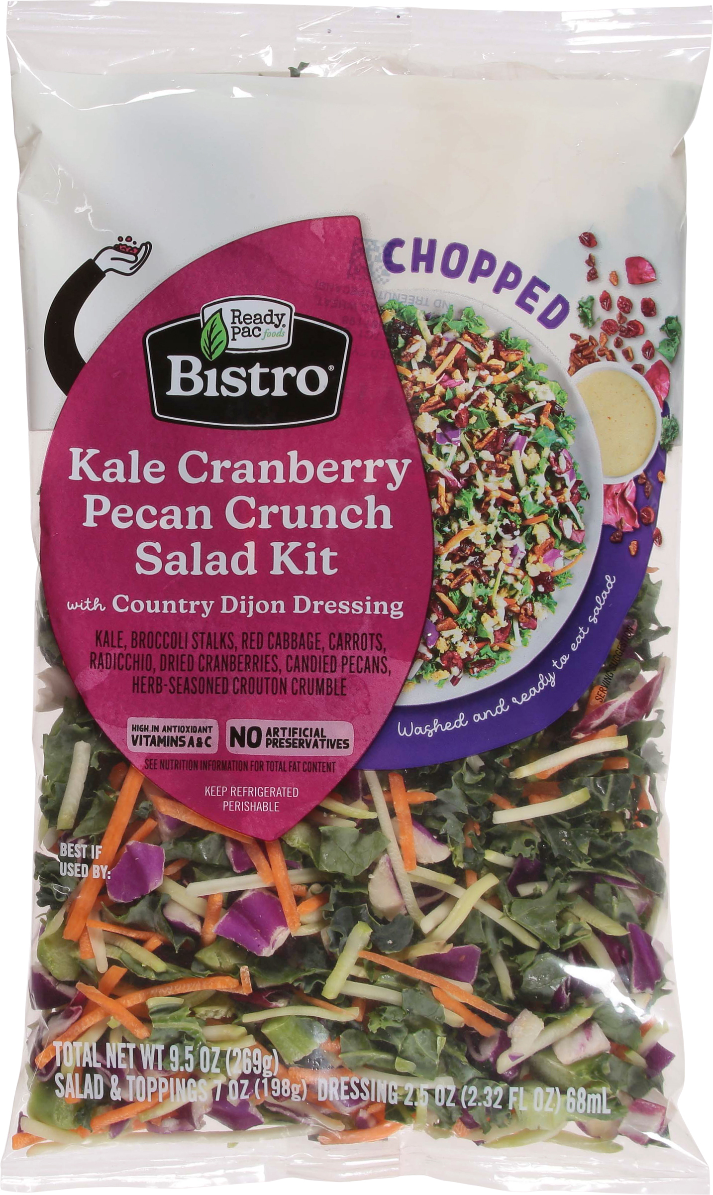 Salad Kit, Kale Cranberry Pecan Crunch, Chopped