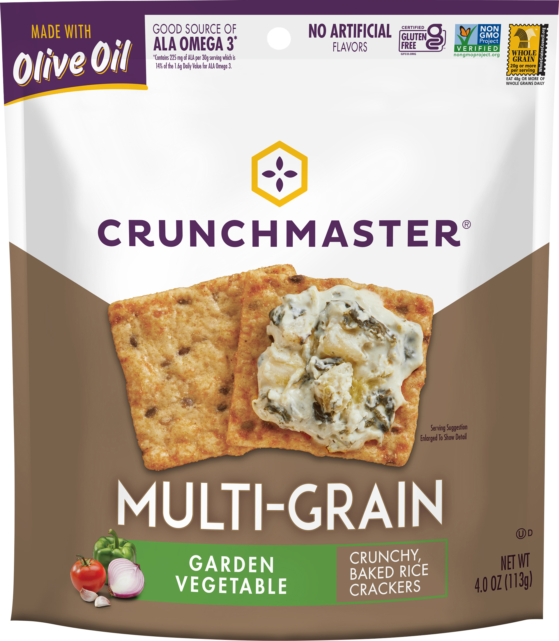 Crackers, Multi-Grain, Garden Vegetable