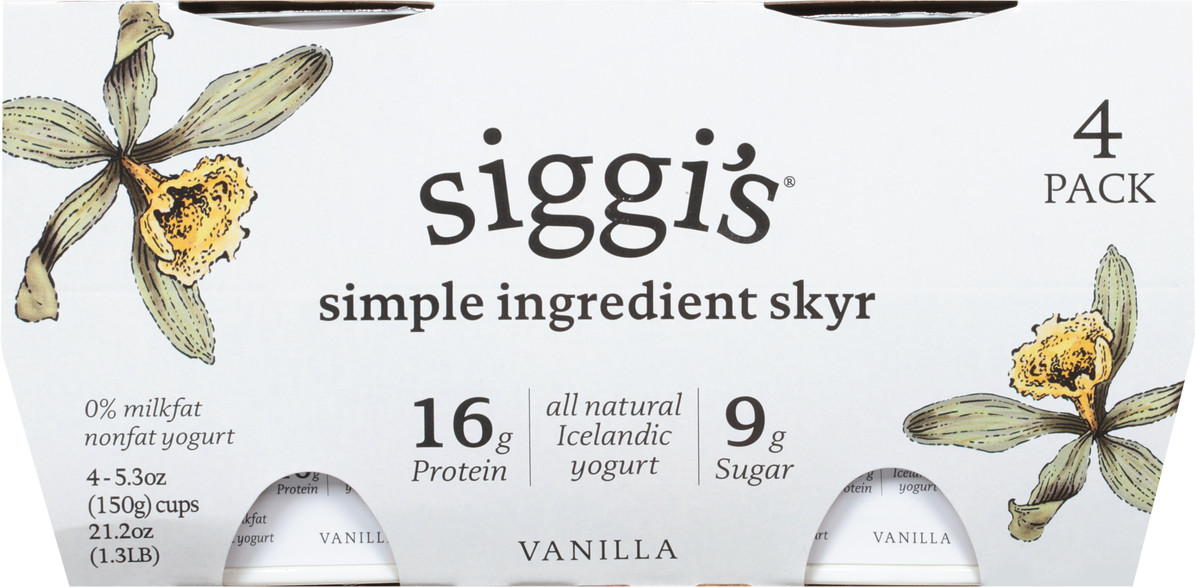 Yogurt, Nonfat, Vanilla, 4 Pack