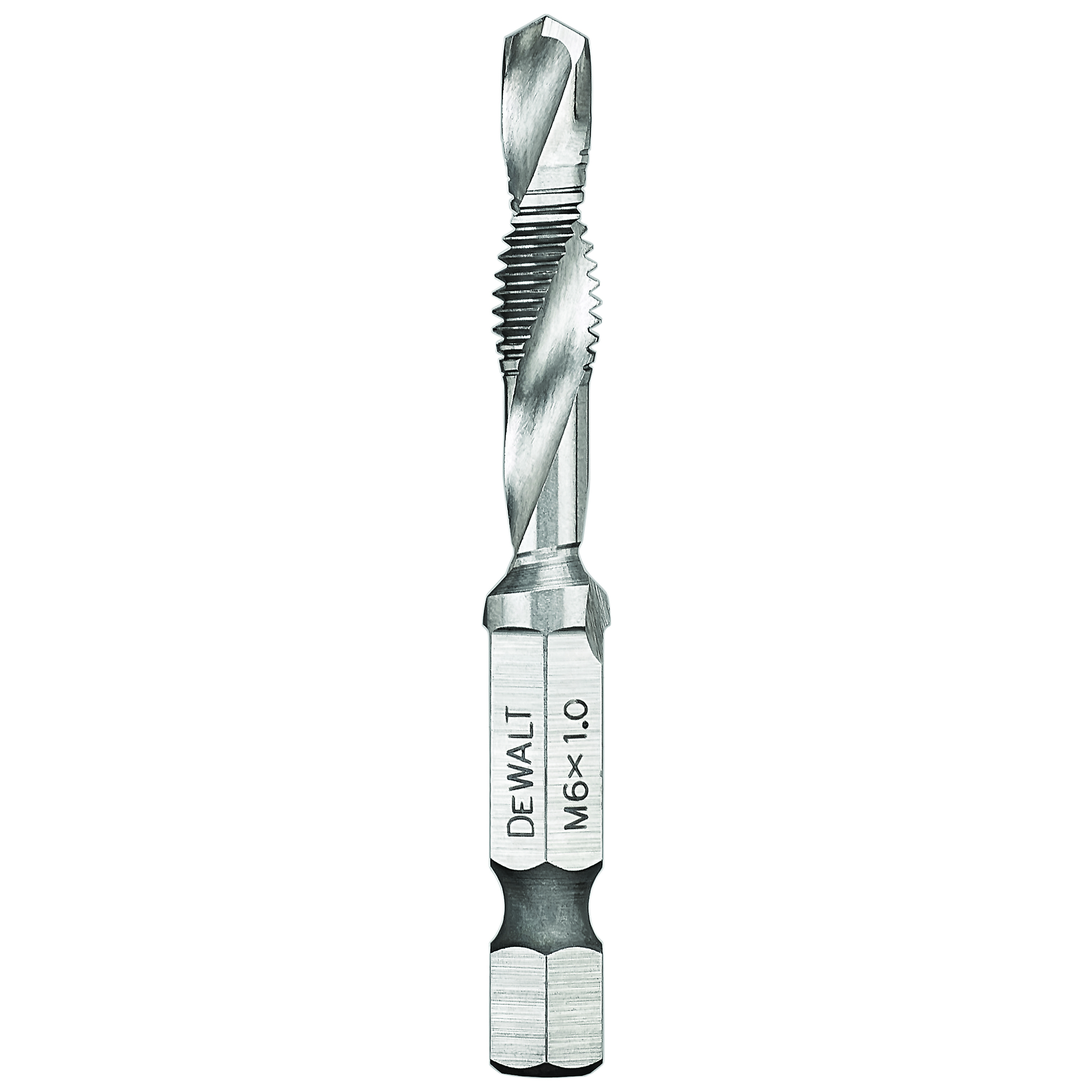 White Cap DeWALT IMPACT READY M6 x 1 Combination Tap and Drill Bit