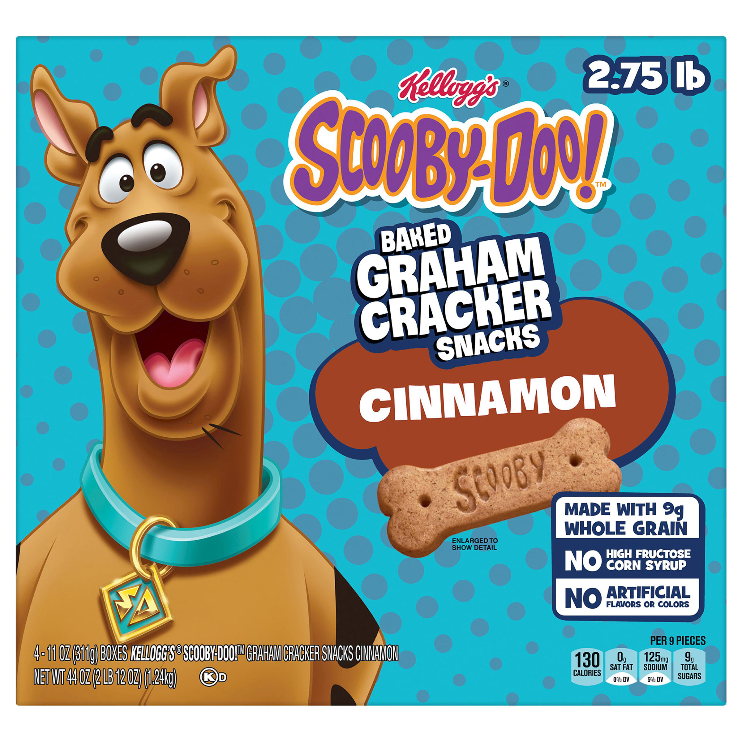 Kellogg's Scooby-doo! Cinnamon Graham Baked Cracker Snacks 4 - 11 Oz Boxes