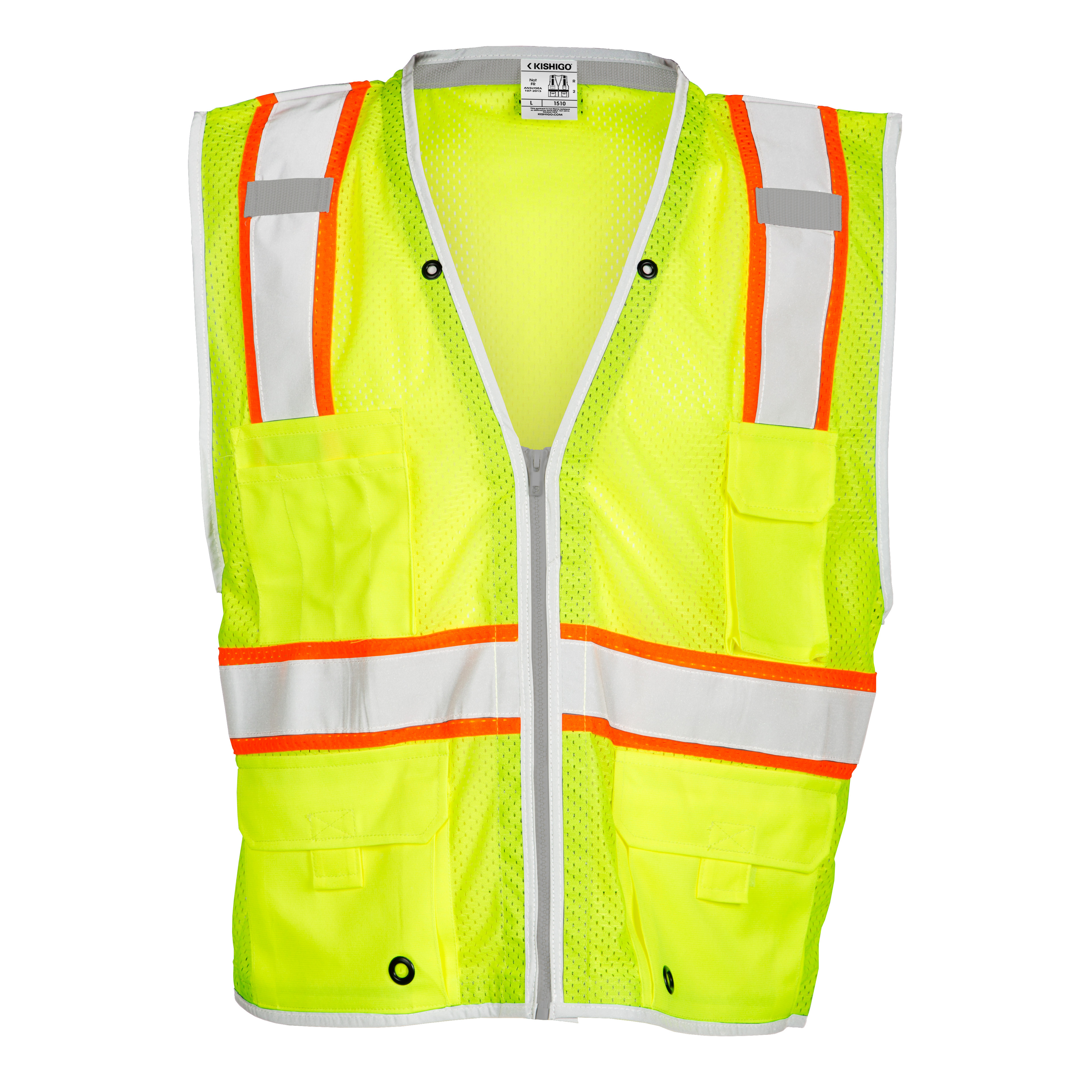 White Cap | Kishigo Brilliant Series 4XL Lime Class 2 Vest