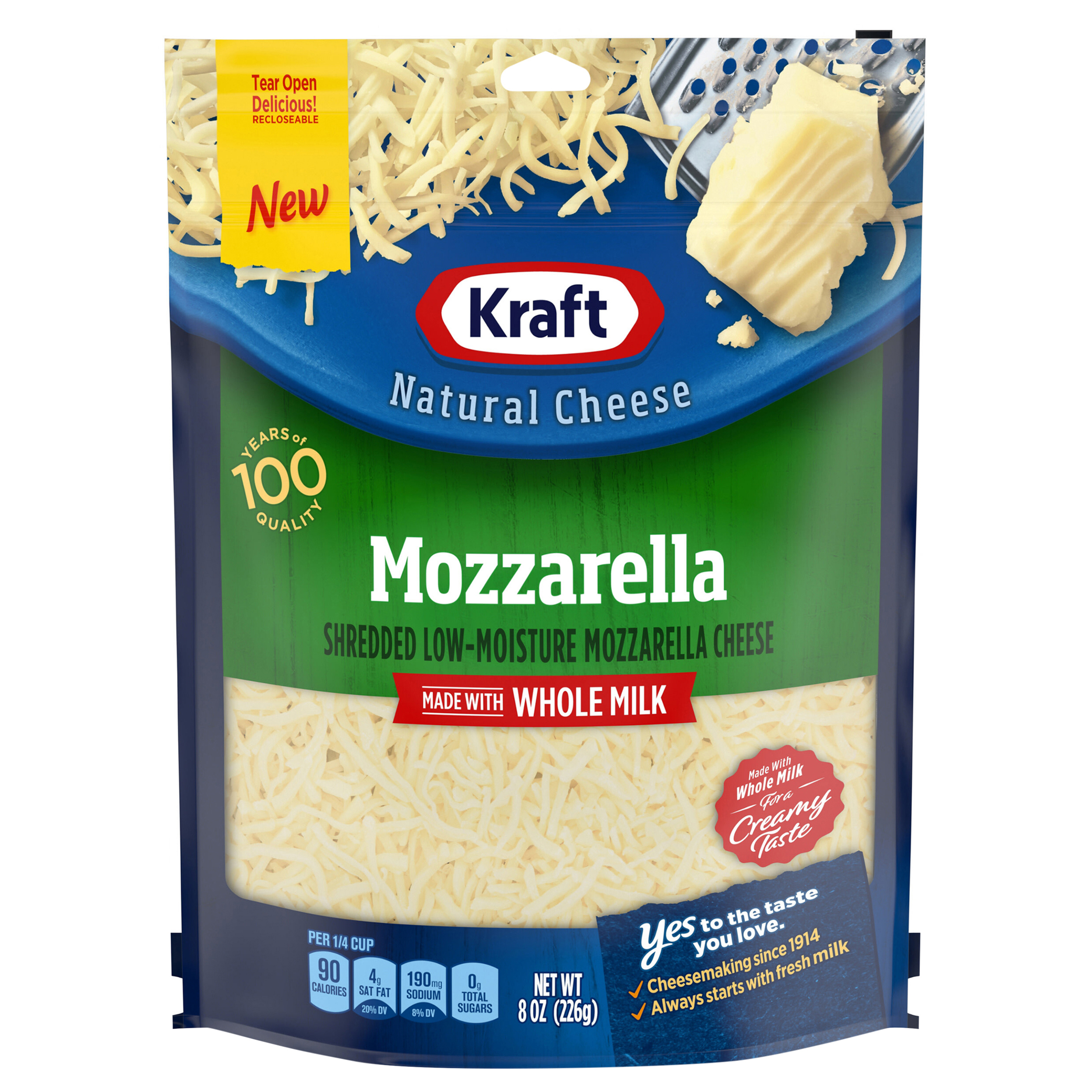Natural Cheese, Shredded, Low-Moisture, Mozzarella