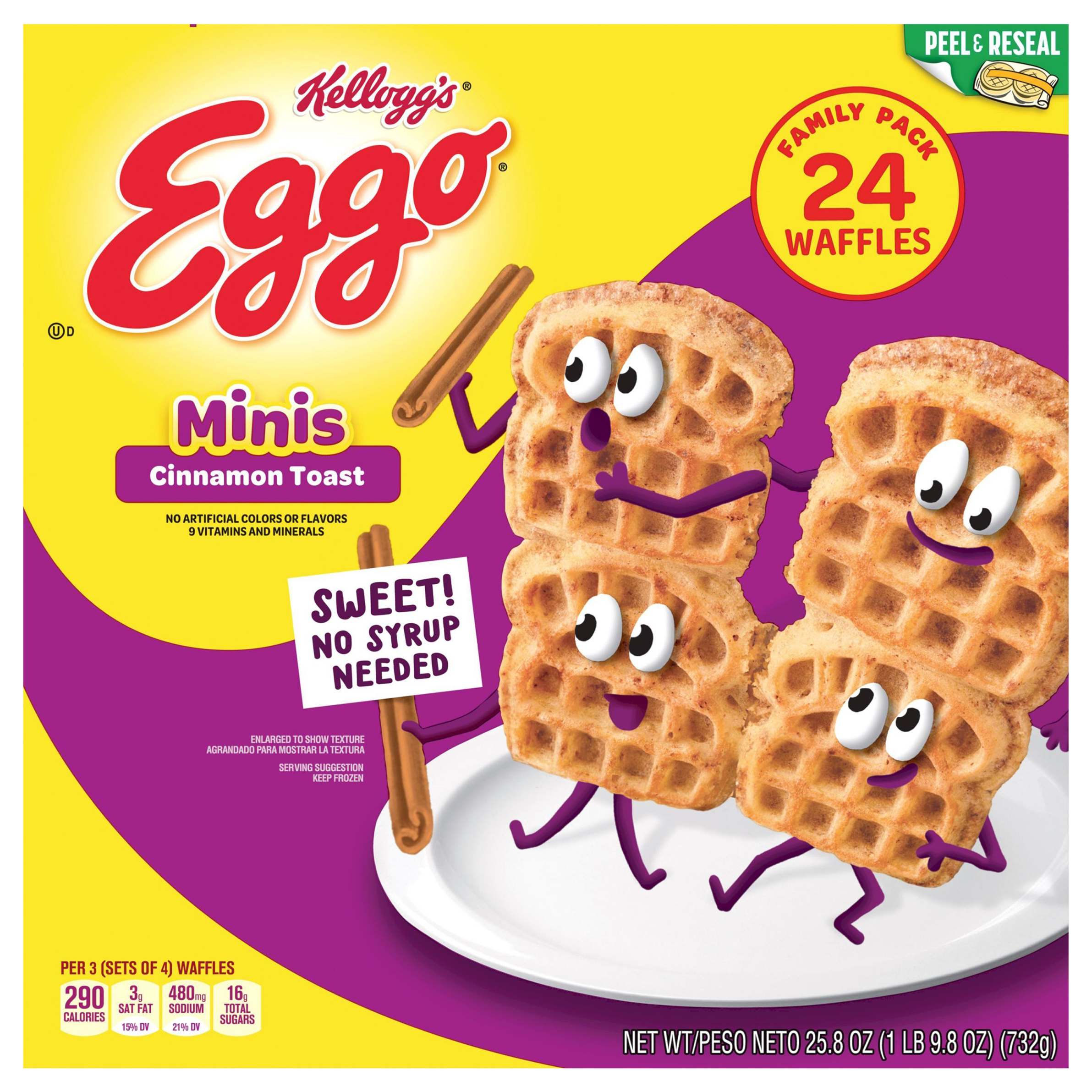 Waffles, Cinnamon Toast, Minis, Family Pack