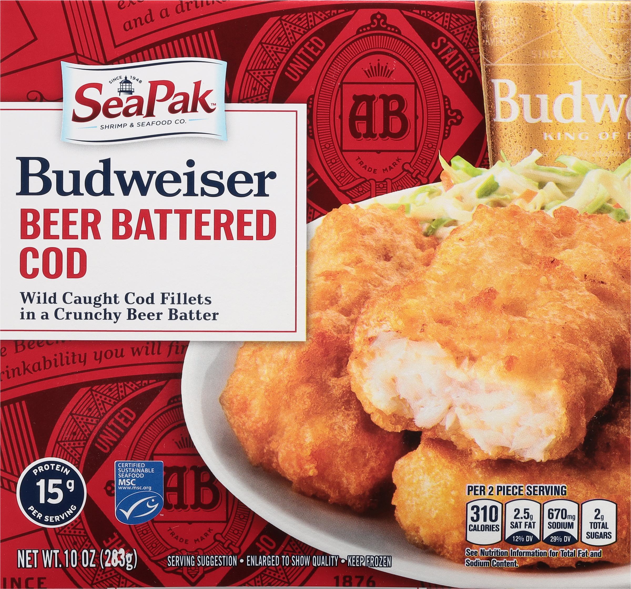 Cod, Beer Battered, Budweiser