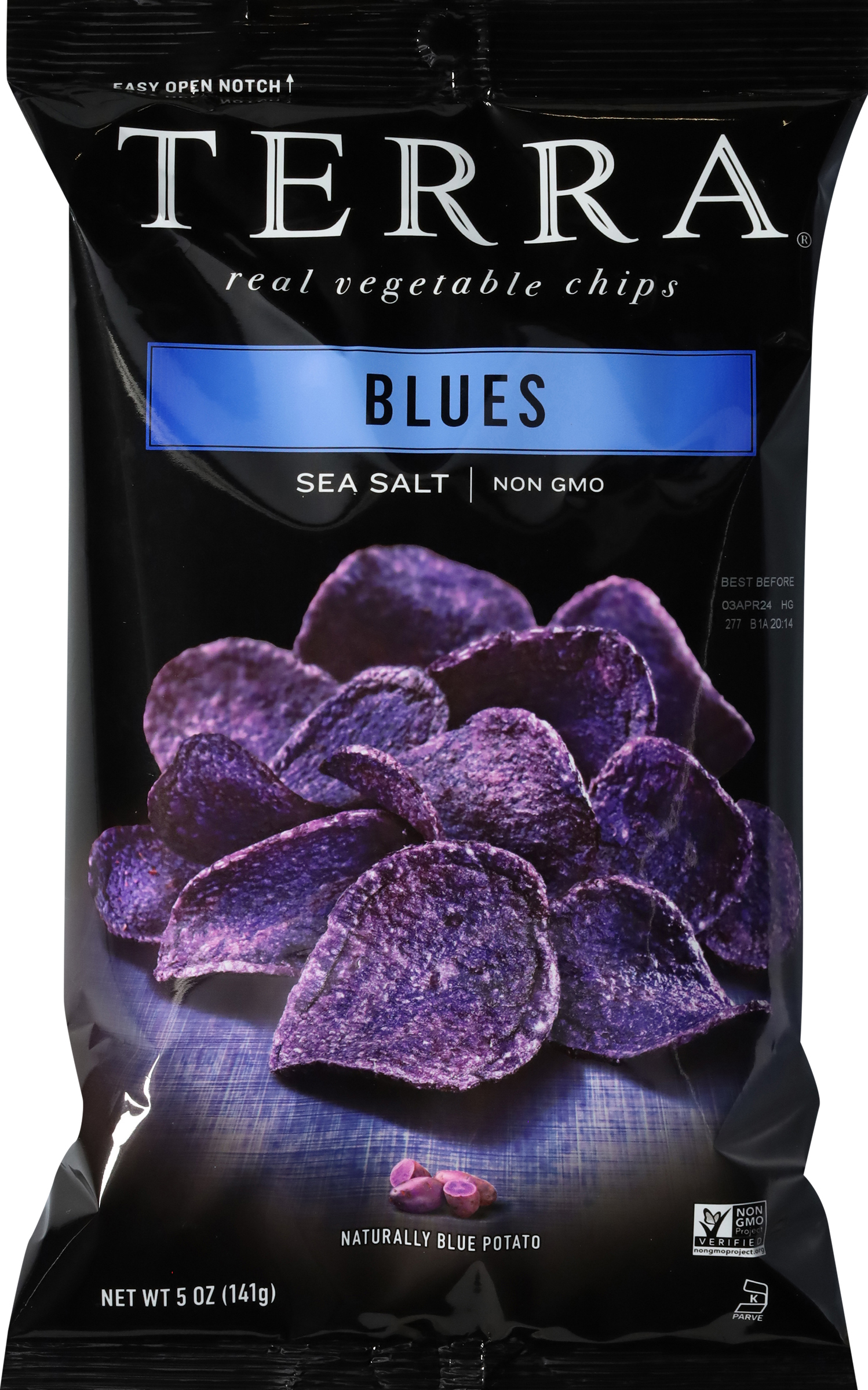 Vegetable Chips, Real, Blues, Sea Salt