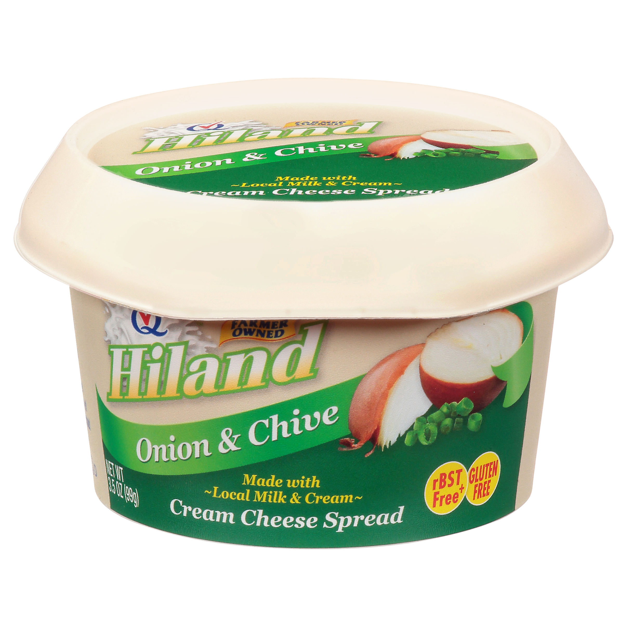 Hiland Onion & Chive Cream Cheese Spread 3.5 Oz Cup\tub
