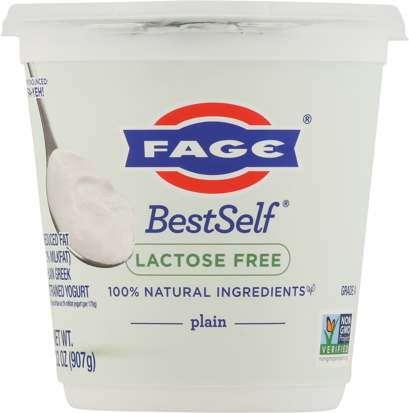 Yogurt, Strained, Greek, Reduced Fat, Lactose Free, Plain